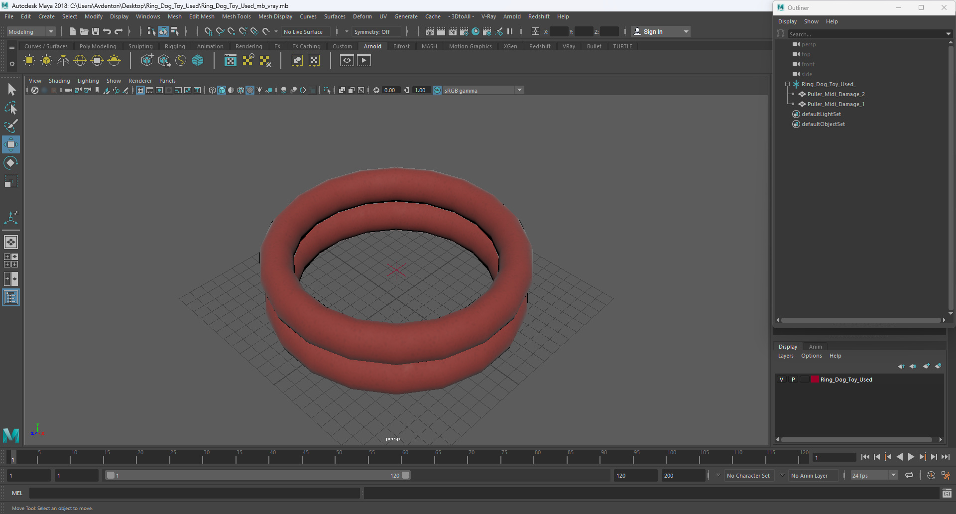 Ring Dog Toy Used 3D