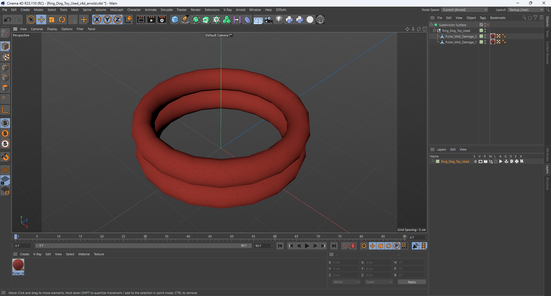 Ring Dog Toy Used 3D