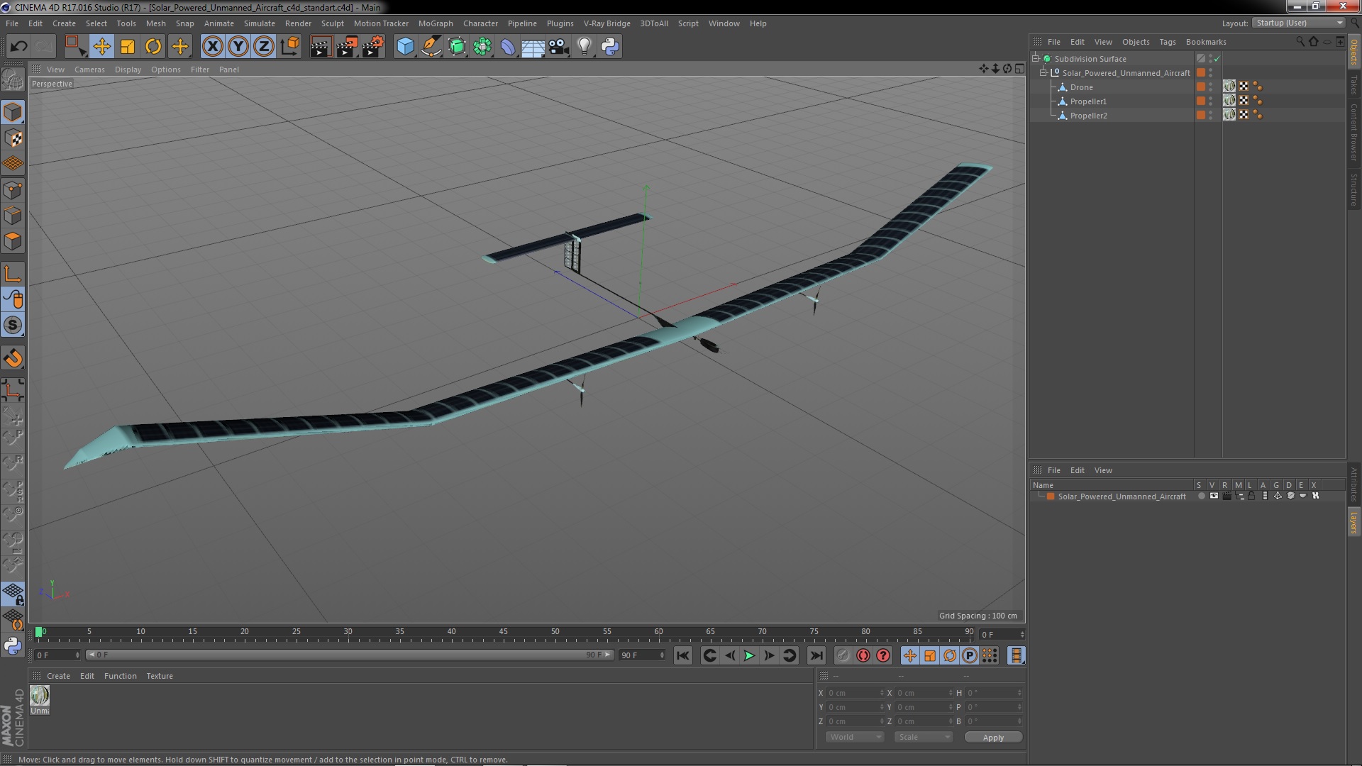 3D Solar Powered Unmanned Aircraft