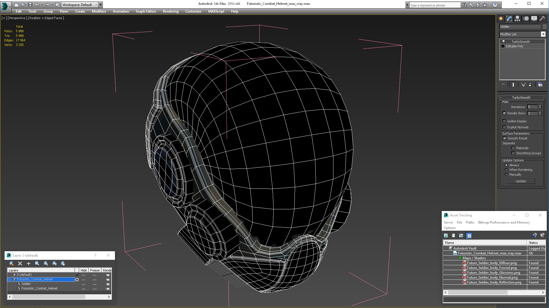 Futuristic Combat Helmet 3D model