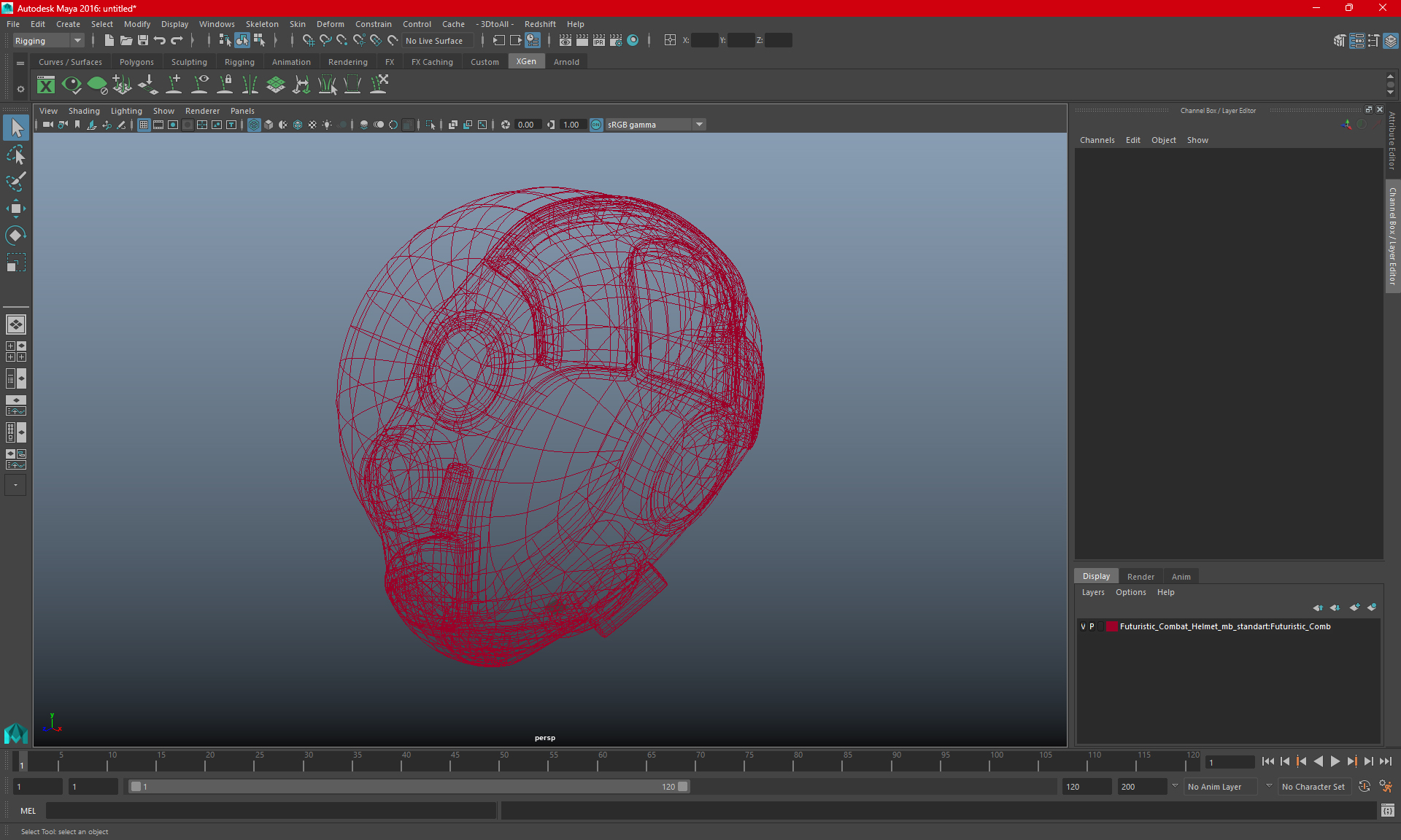 Futuristic Combat Helmet 3D model