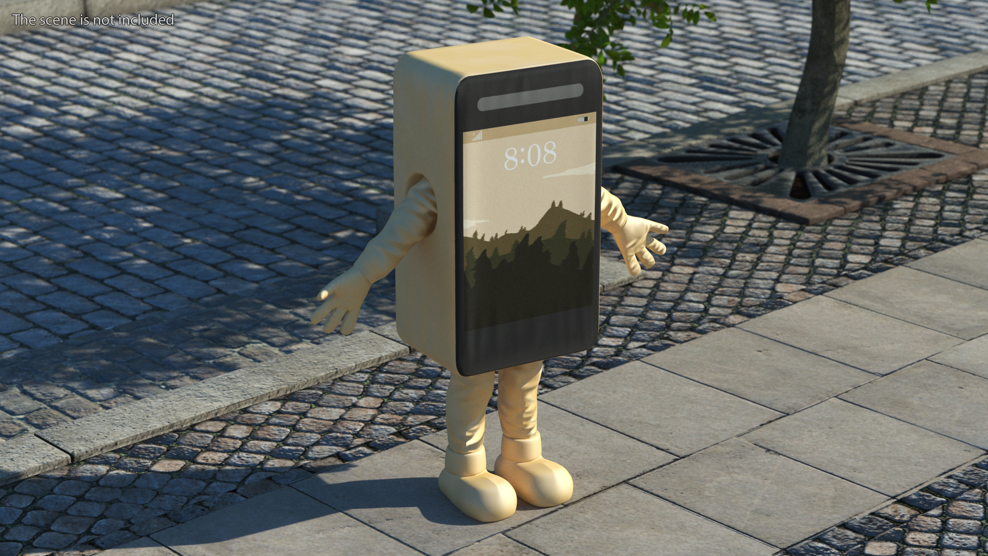 3D Golden IPhone Costume Character A-pose model