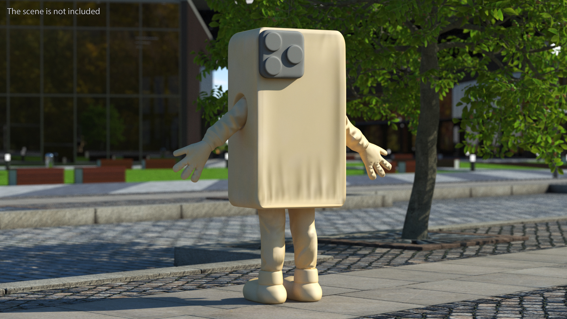 3D Golden IPhone Costume Character A-pose model