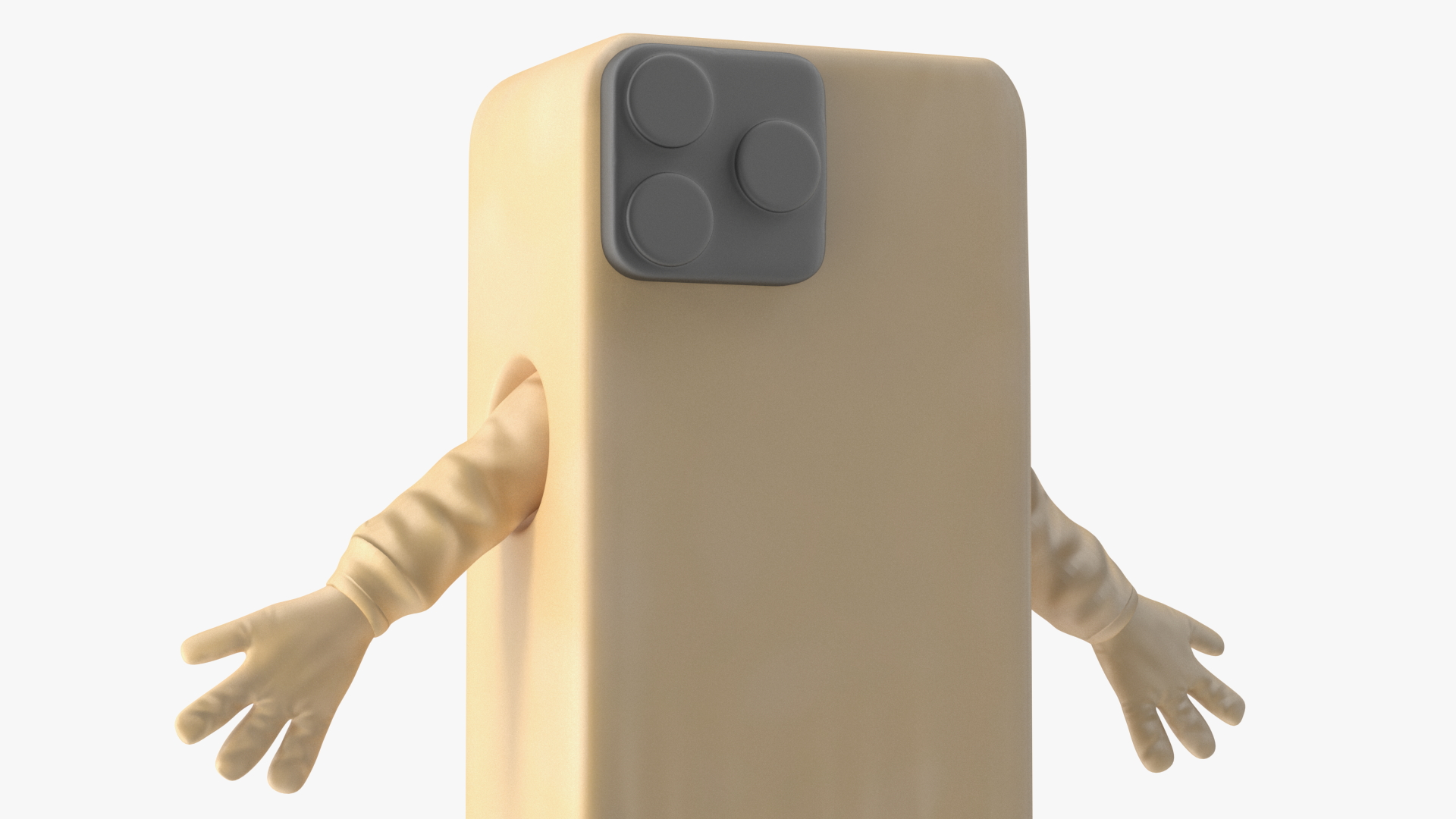 3D Golden IPhone Costume Character A-pose model