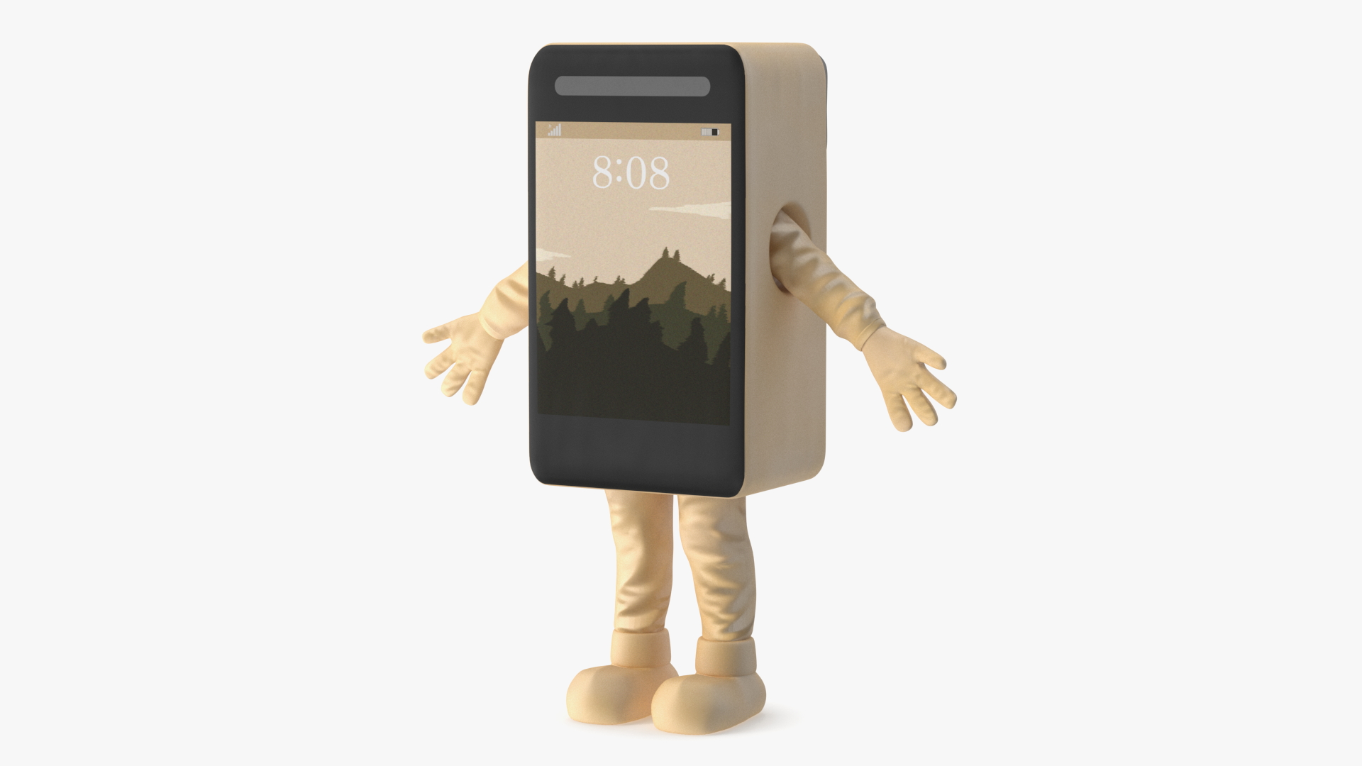 3D Golden IPhone Costume Character A-pose model