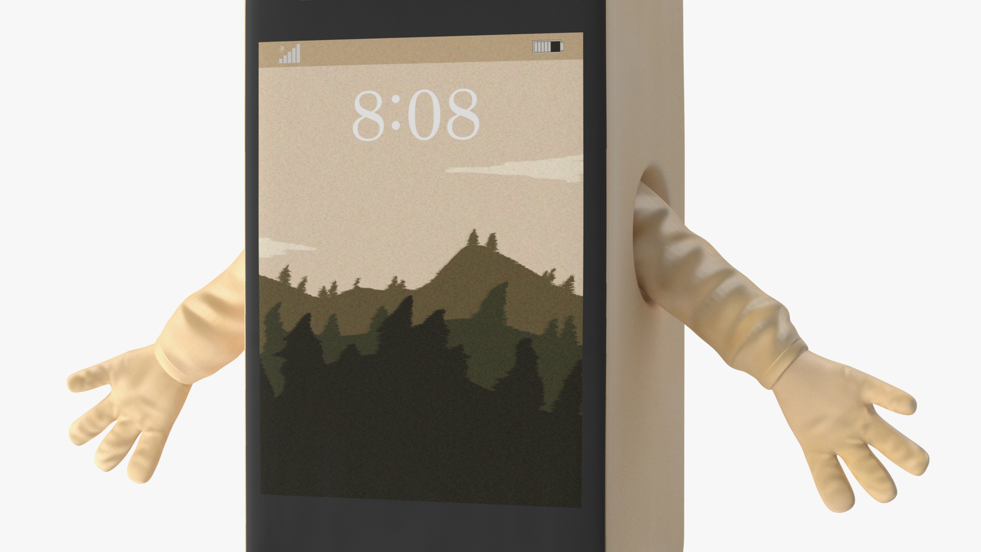 3D Golden IPhone Costume Character A-pose model