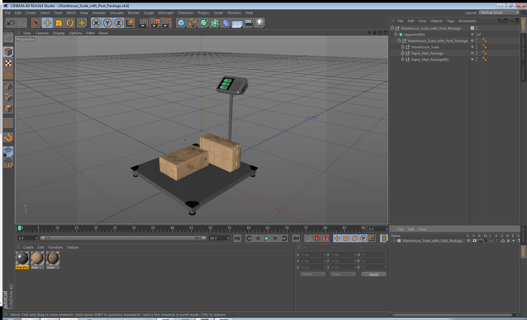 3D Warehouse Scale with Post Package model