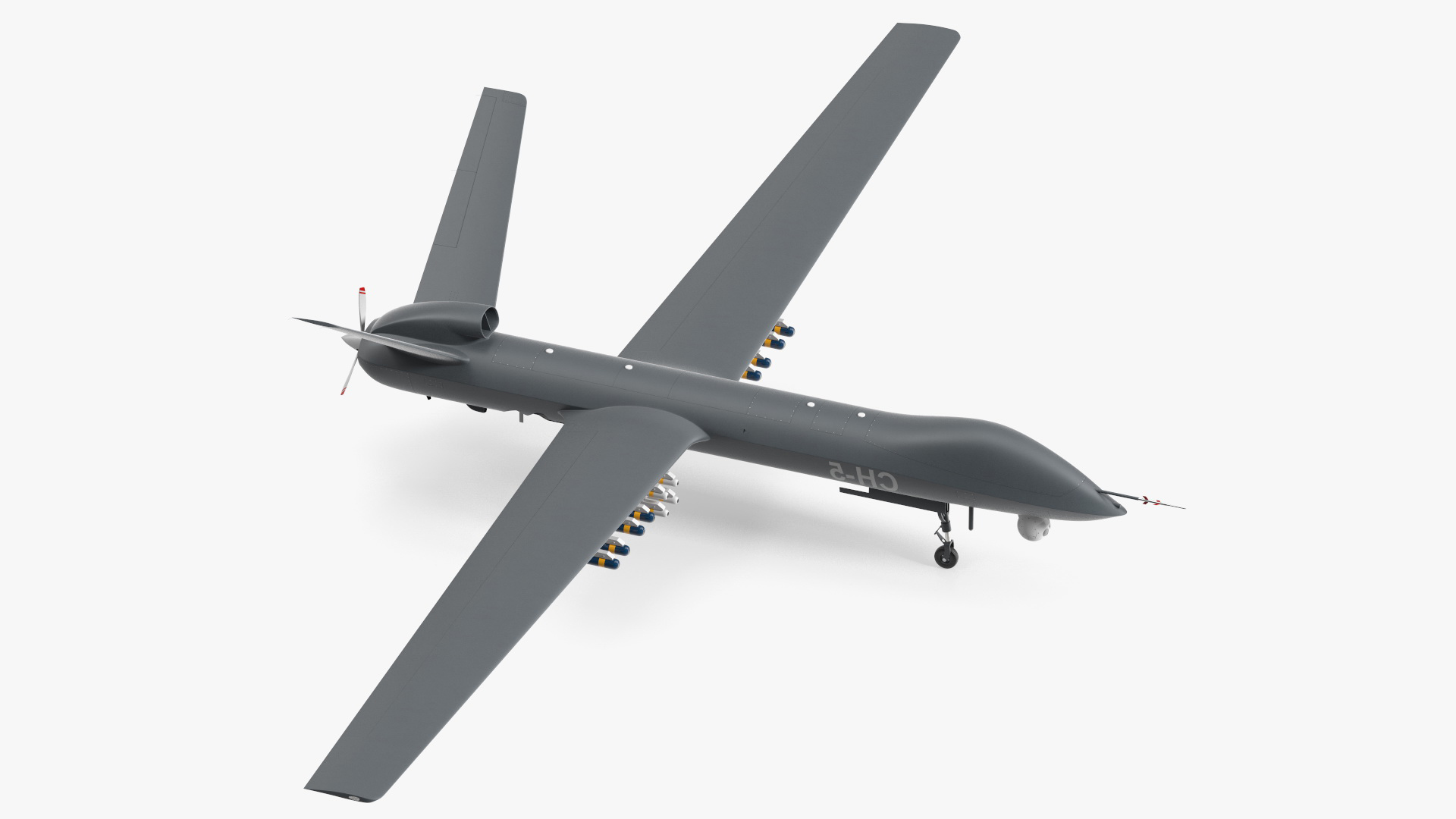 3D CH-5 Rainbow UAV Armed Rigged for Cinema 4D model