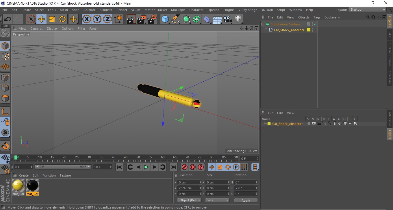 3D Car Shock Absorber model