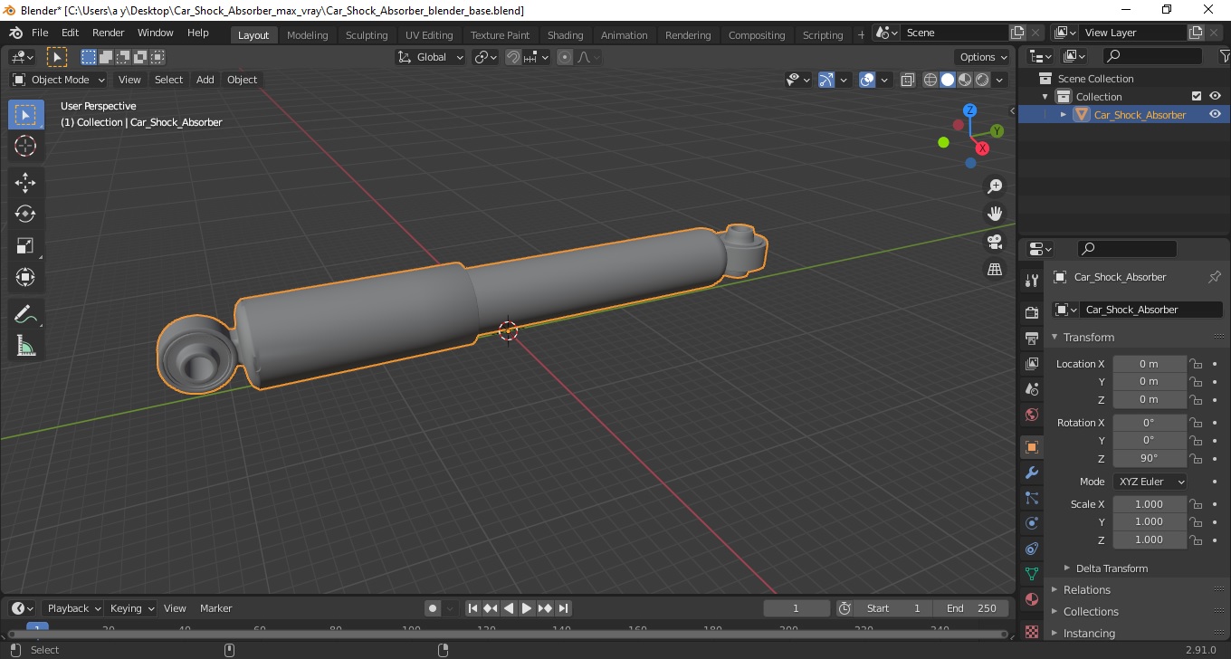 3D Car Shock Absorber model