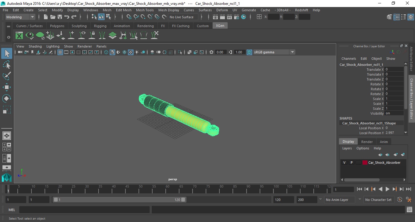 3D Car Shock Absorber model