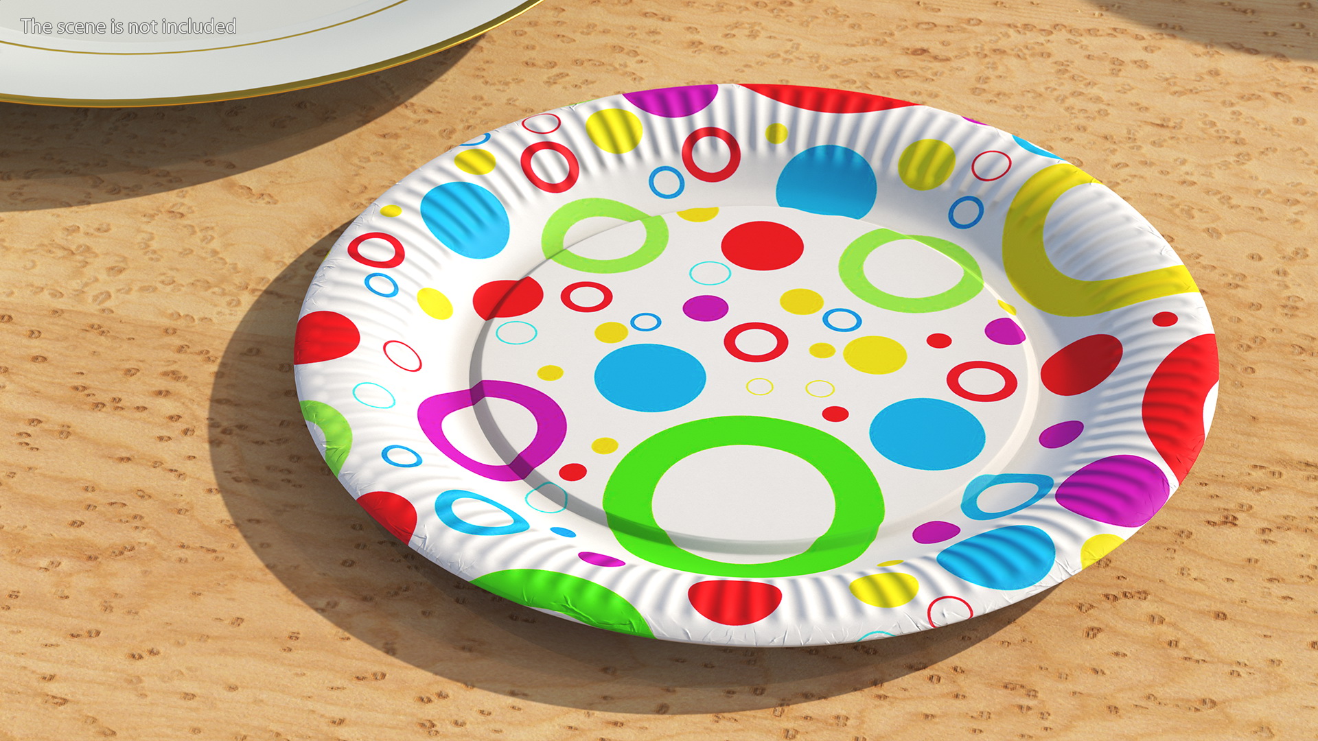 Colored Circles Paper Plate 3D