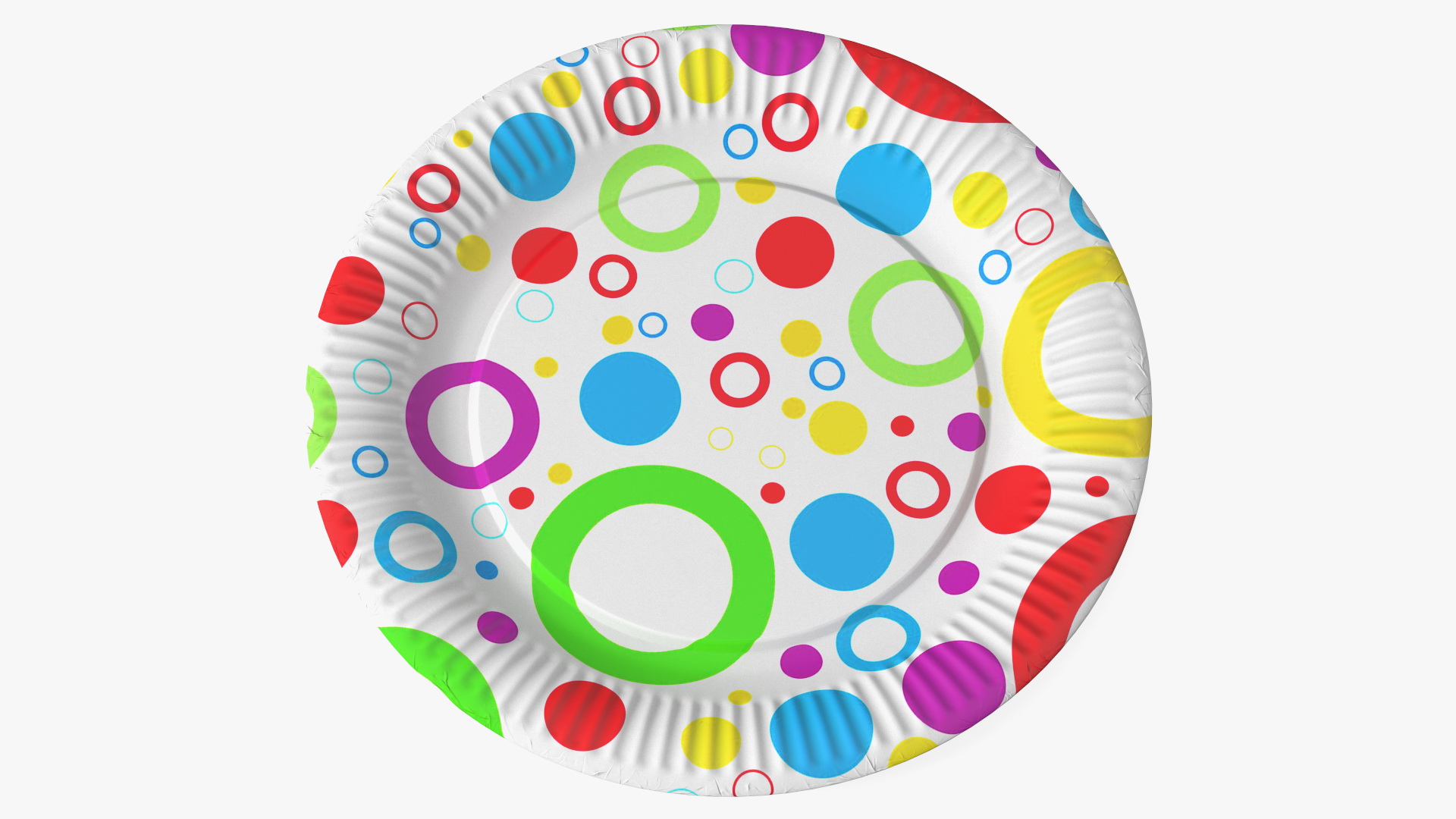 Colored Circles Paper Plate 3D