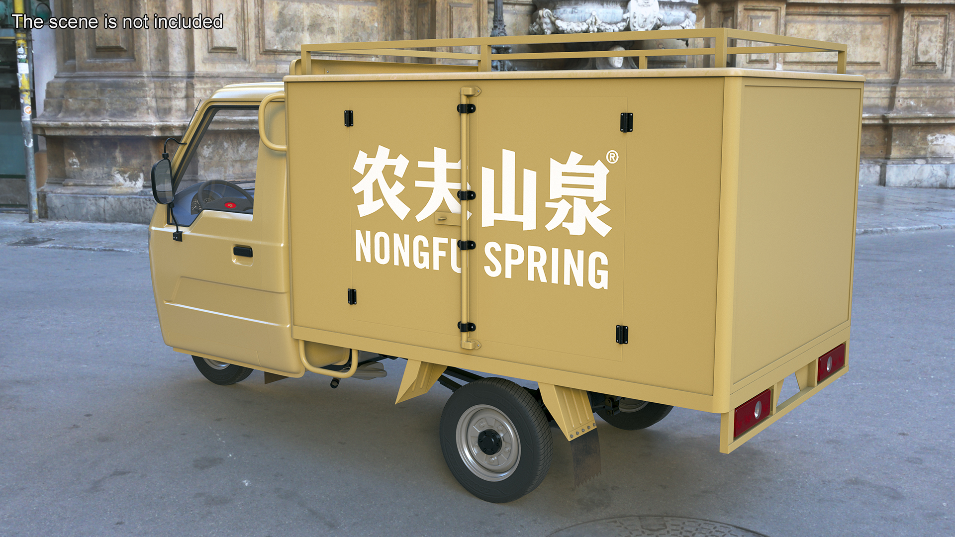 3D Delivery Trike with Close Body Beige