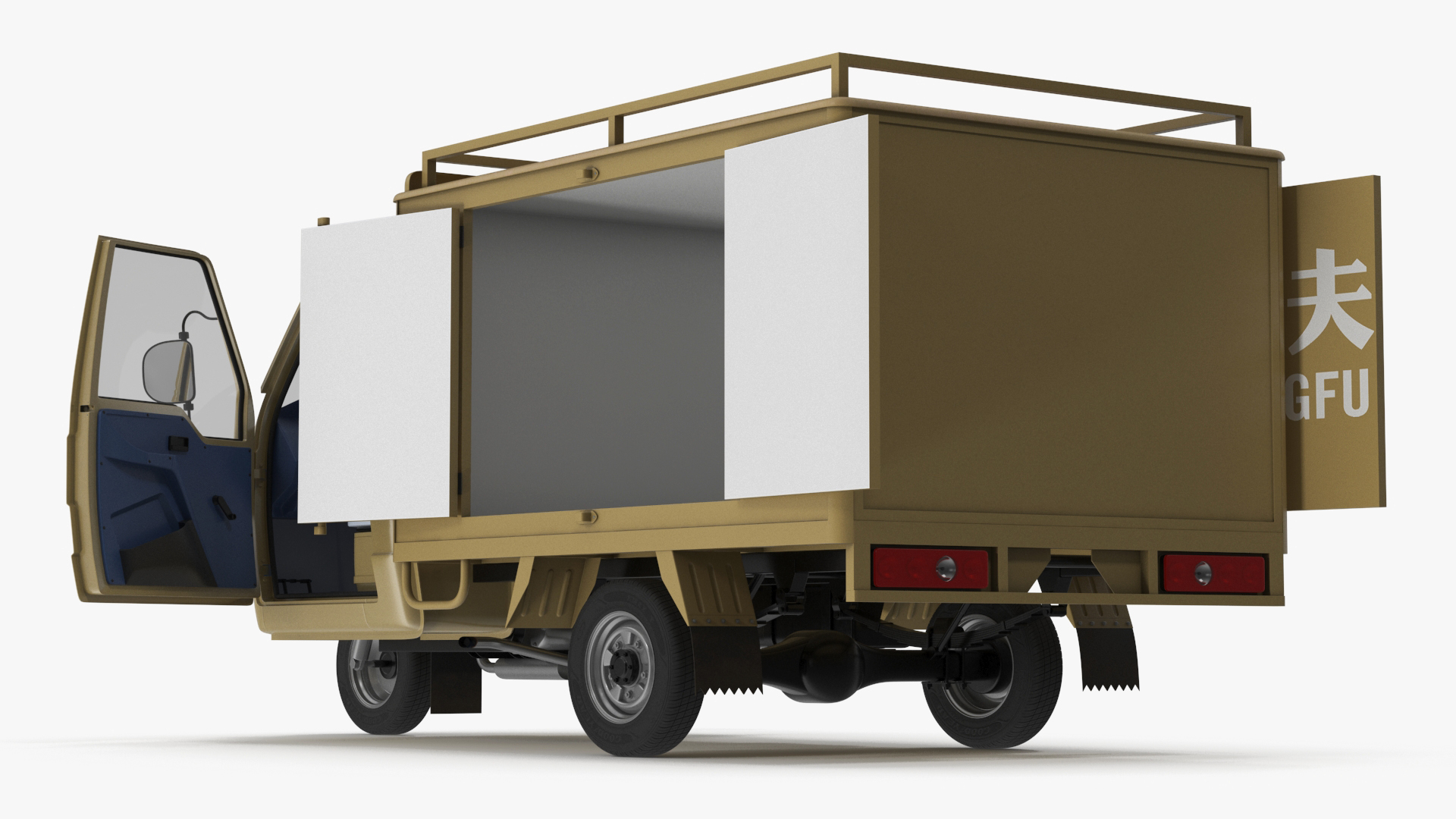 3D Delivery Trike with Close Body Beige