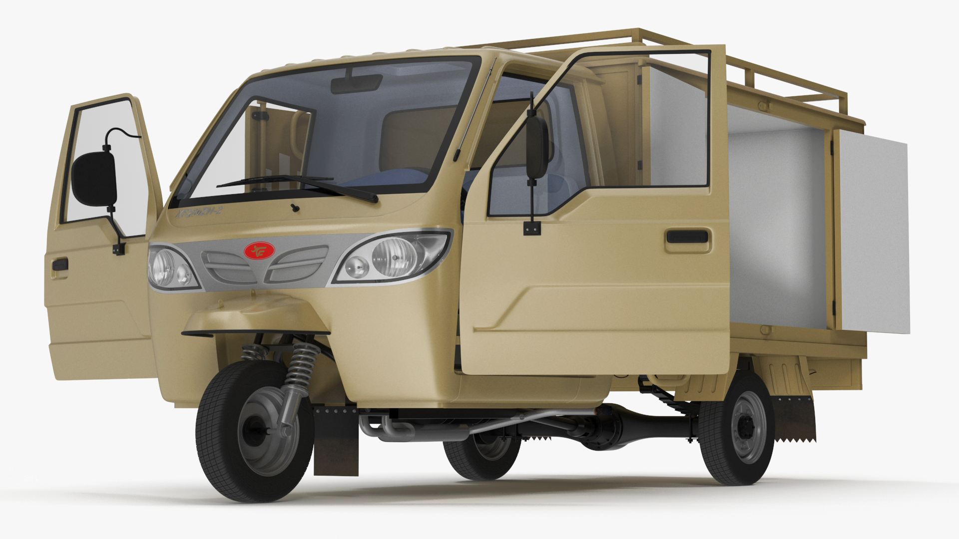 3D Delivery Trike with Close Body Beige