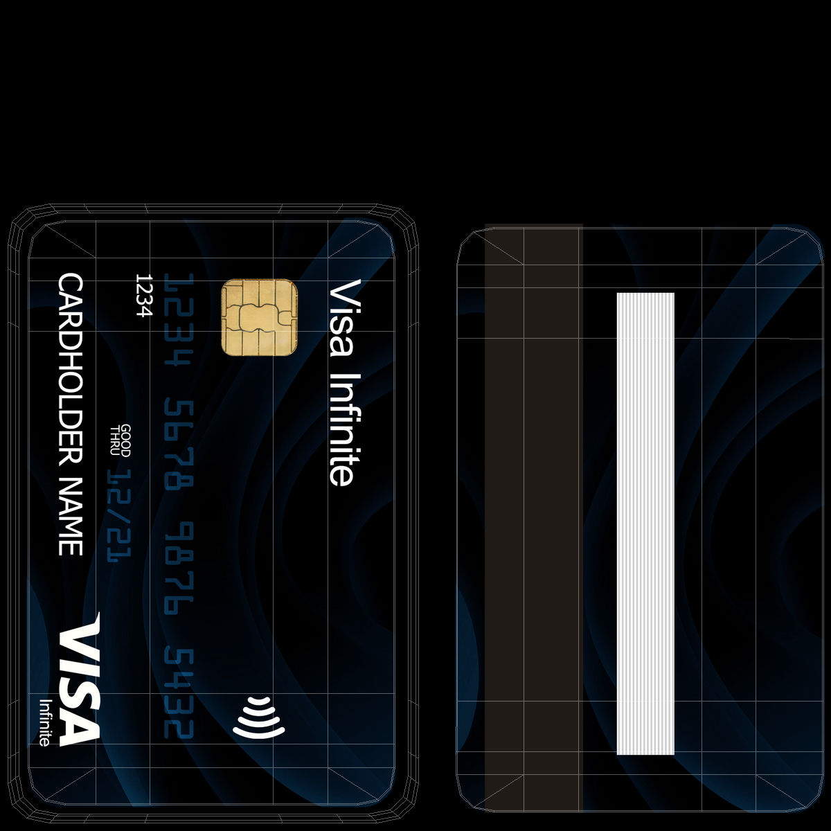 3D model Visa Infinite Credit Card