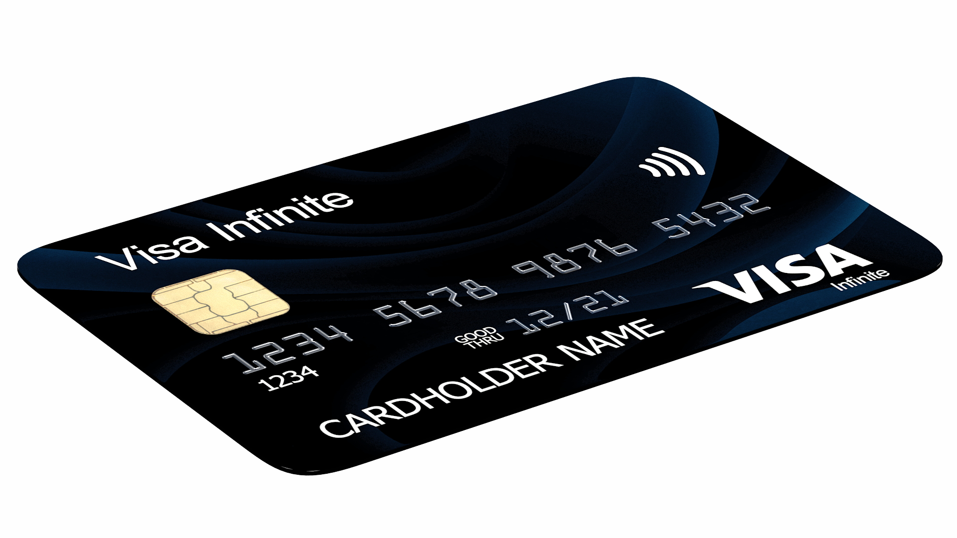 3D model Visa Infinite Credit Card
