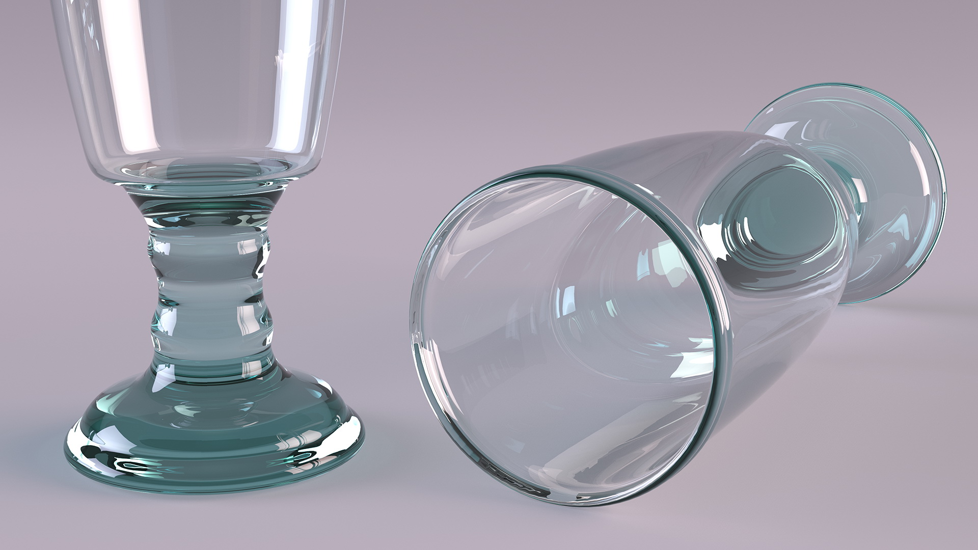 3D Clear Glass Flower Vase model
