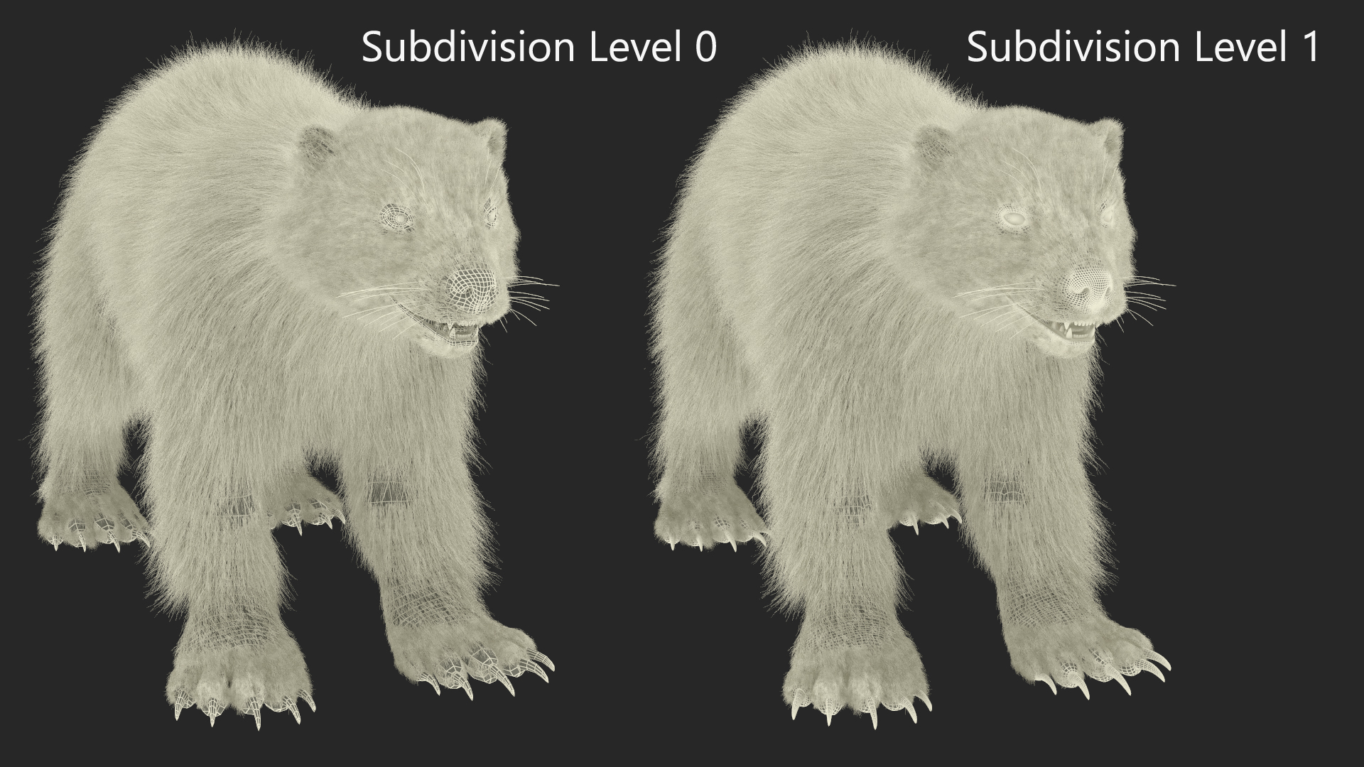 Wolverine Dark Color Fur 3D model