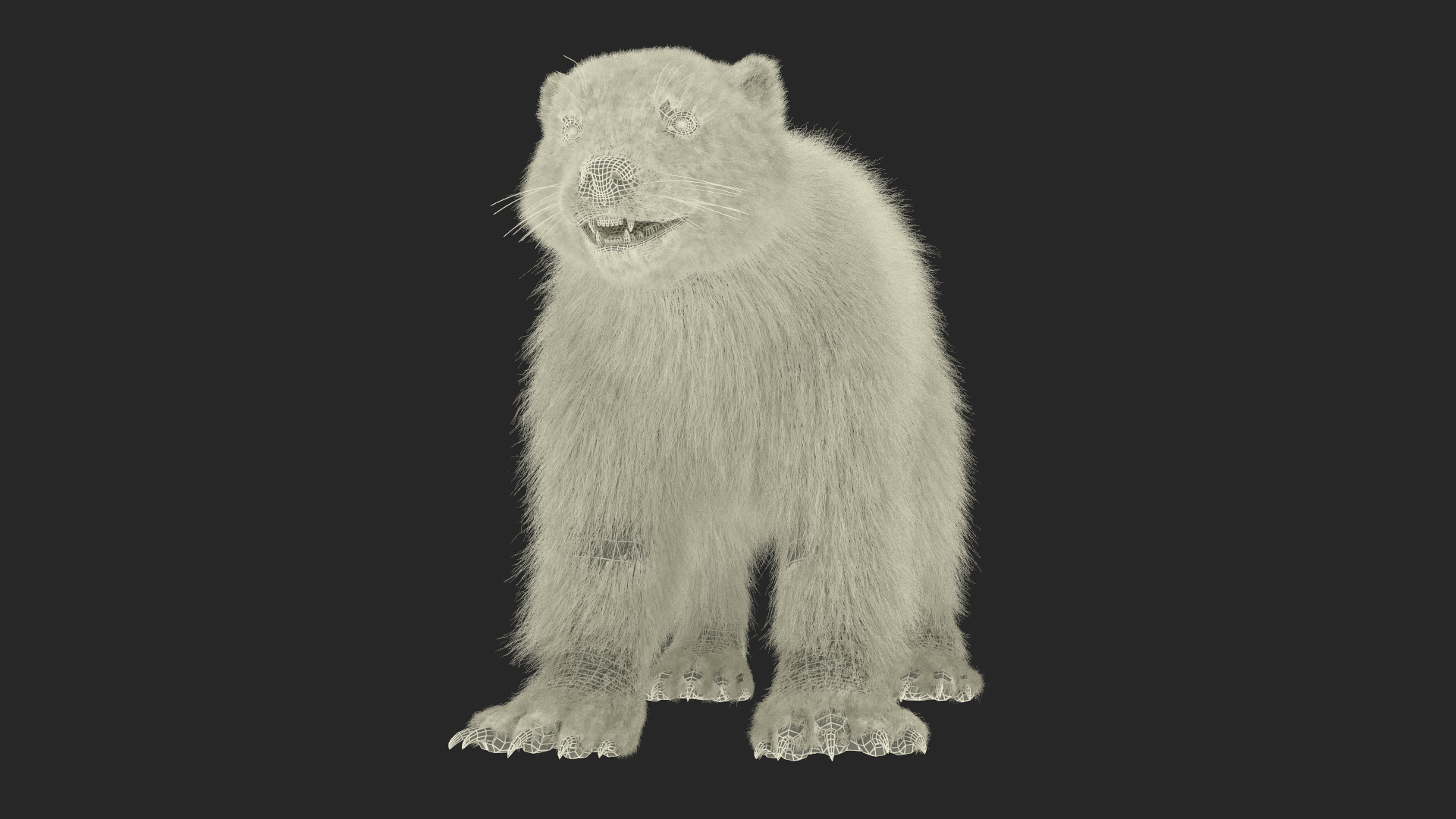Wolverine Dark Color Fur 3D model