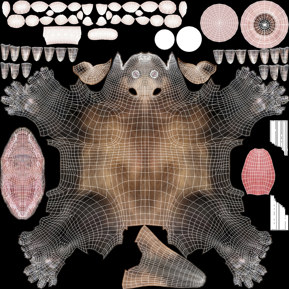 Wolverine Dark Color Fur 3D model