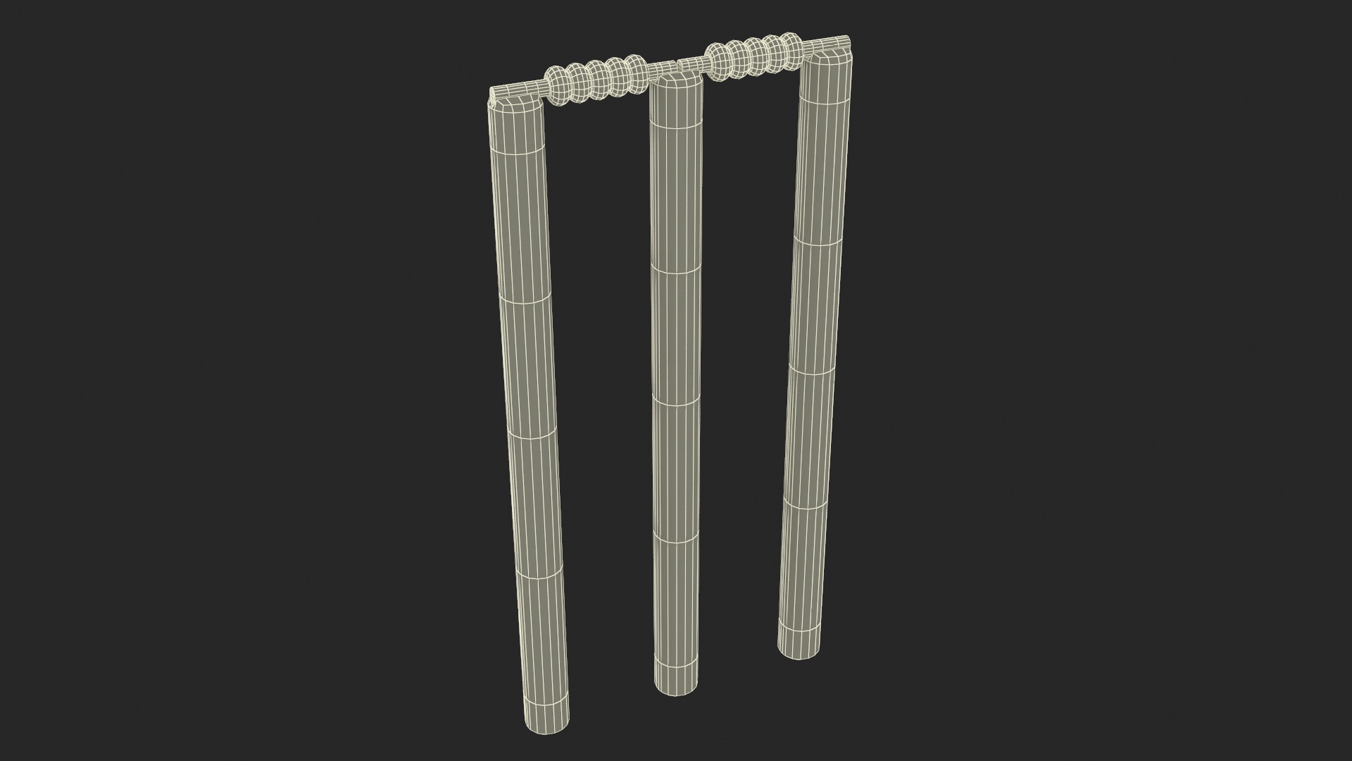 3D Wooden Cricket Stumps