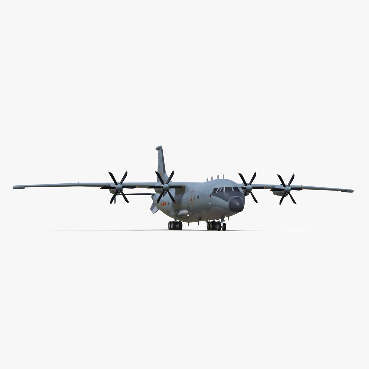 Medium Military Transport Aircraft Shaanxi Y 9 Rigged for Cinema 4D 3D