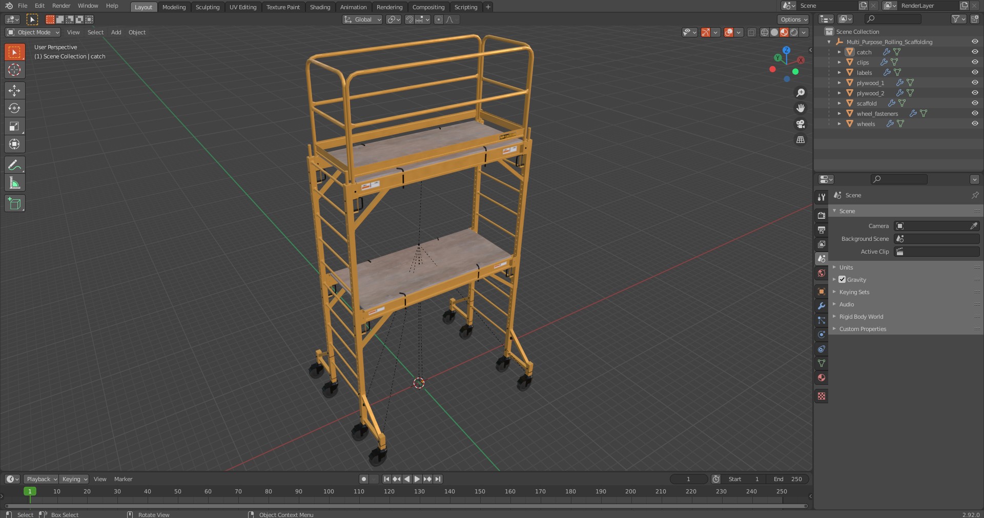 3D Multi Purpose Rolling Scaffolding model