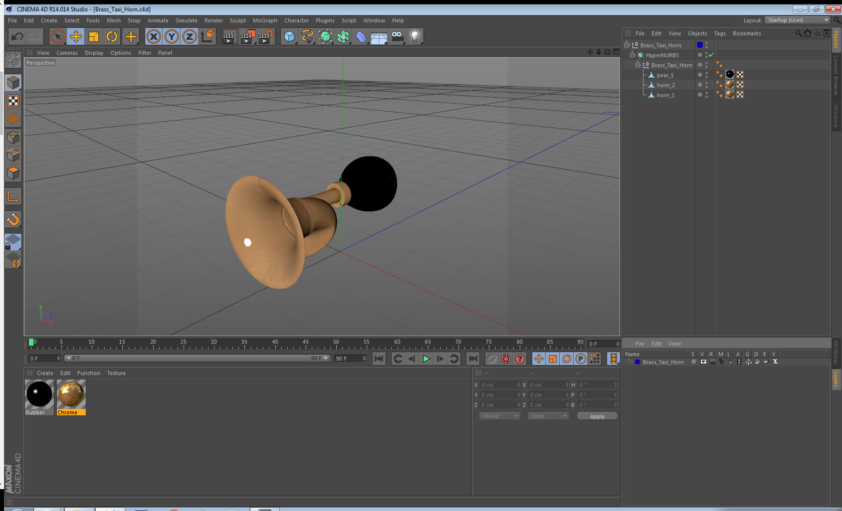3D model Brass Taxi Horn