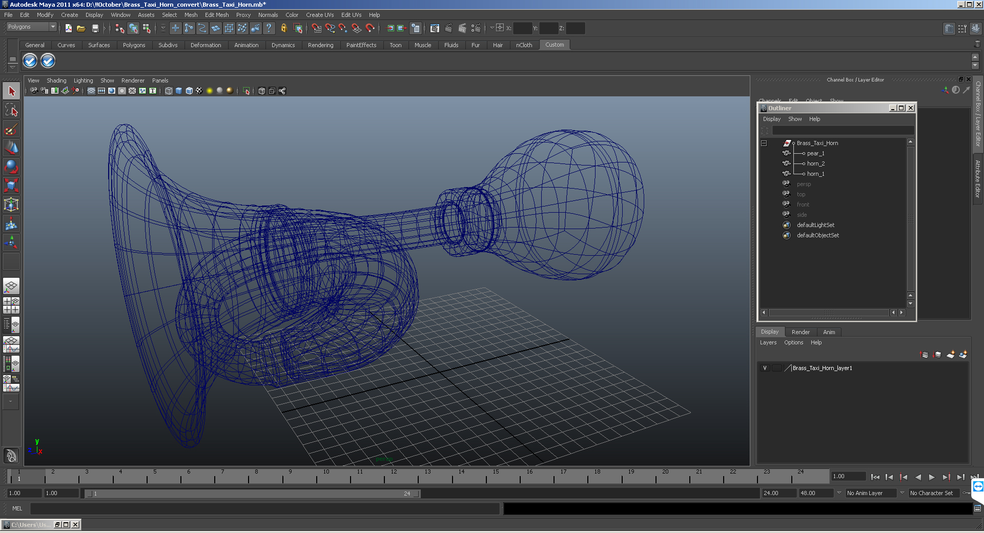 3D model Brass Taxi Horn