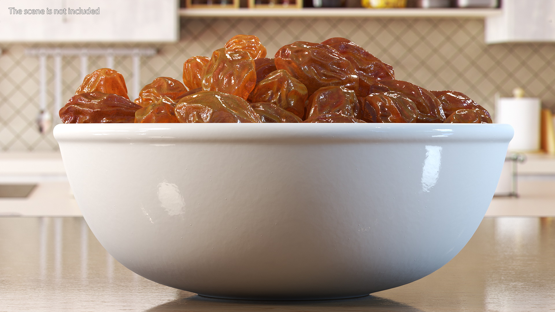 Full Bowl of Brown Sultanas 3D