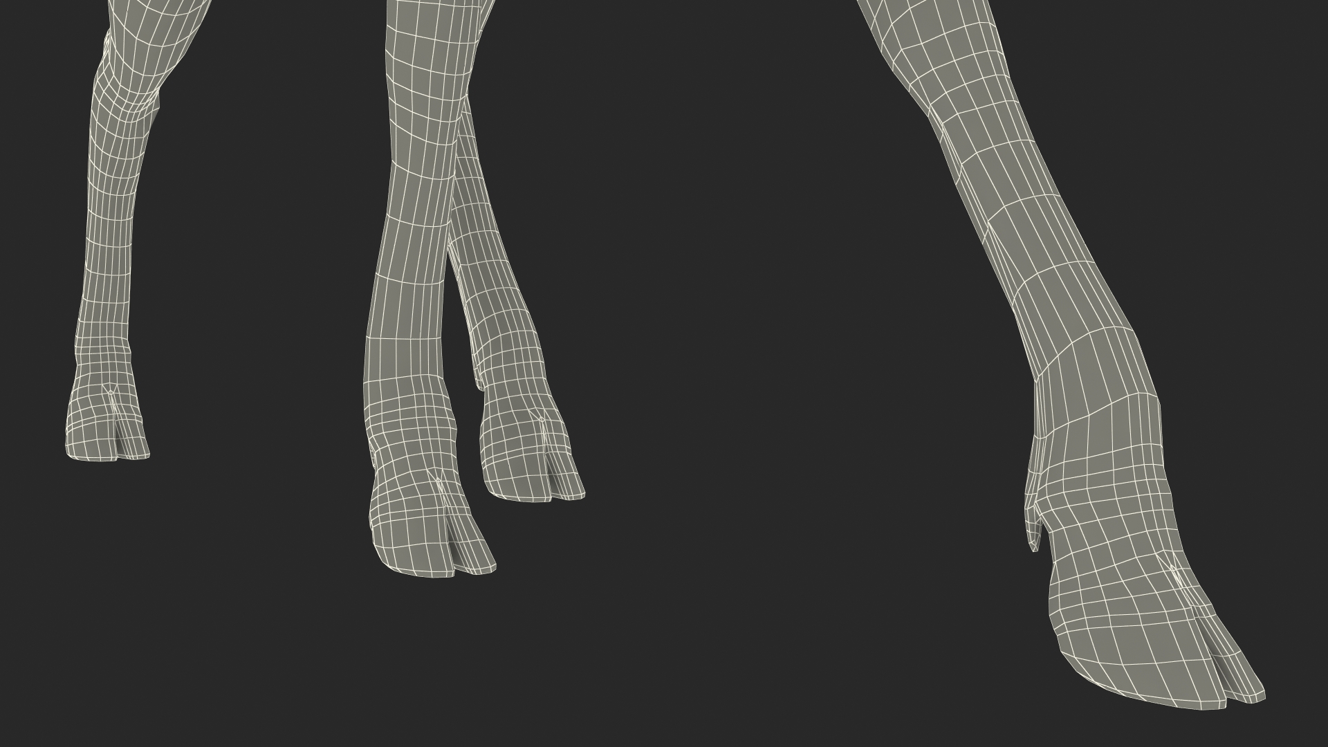 Saola Walking Pose Fur 3D