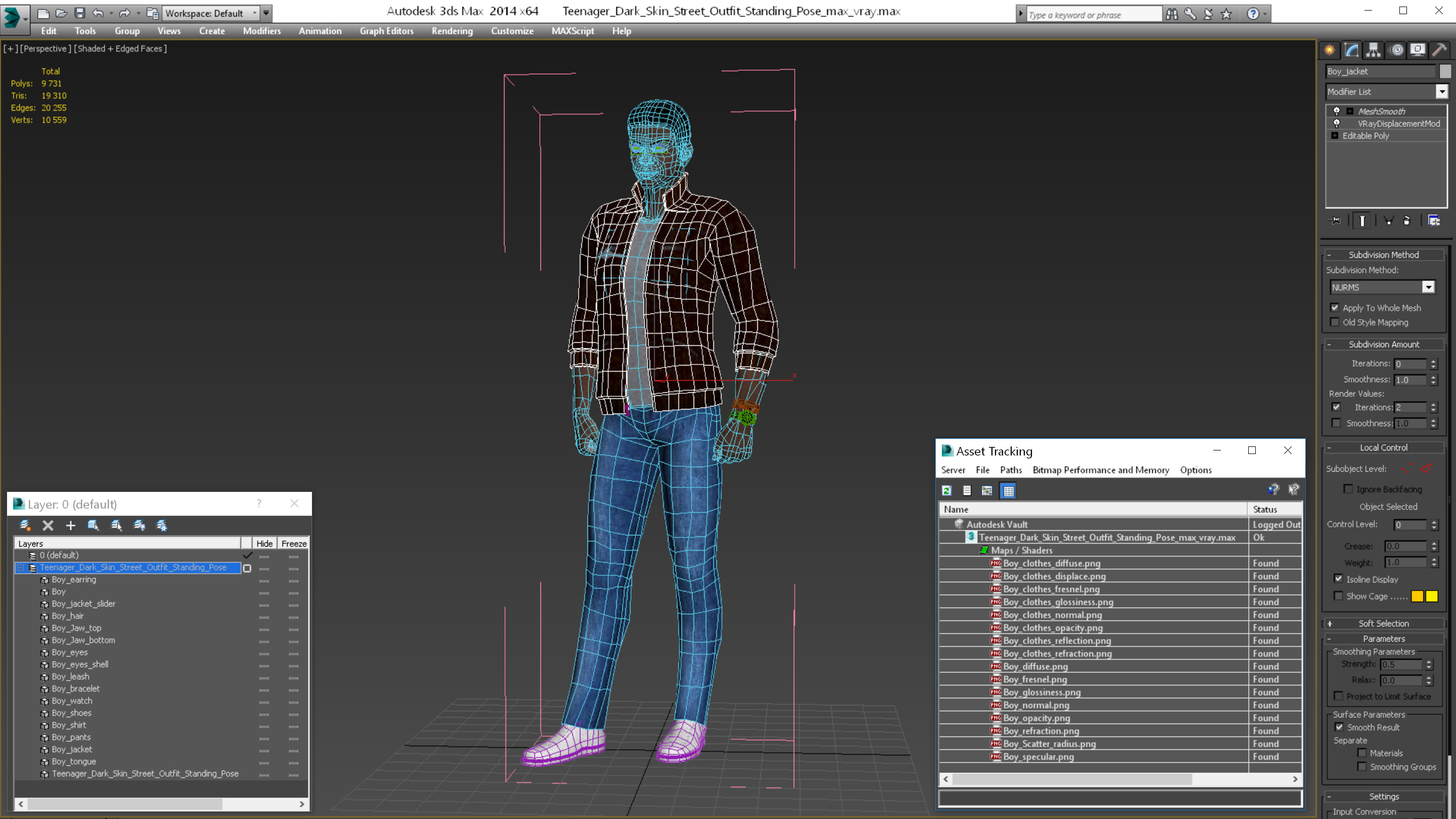 3D Teenager Dark Skin Street Outfit Standing Pose