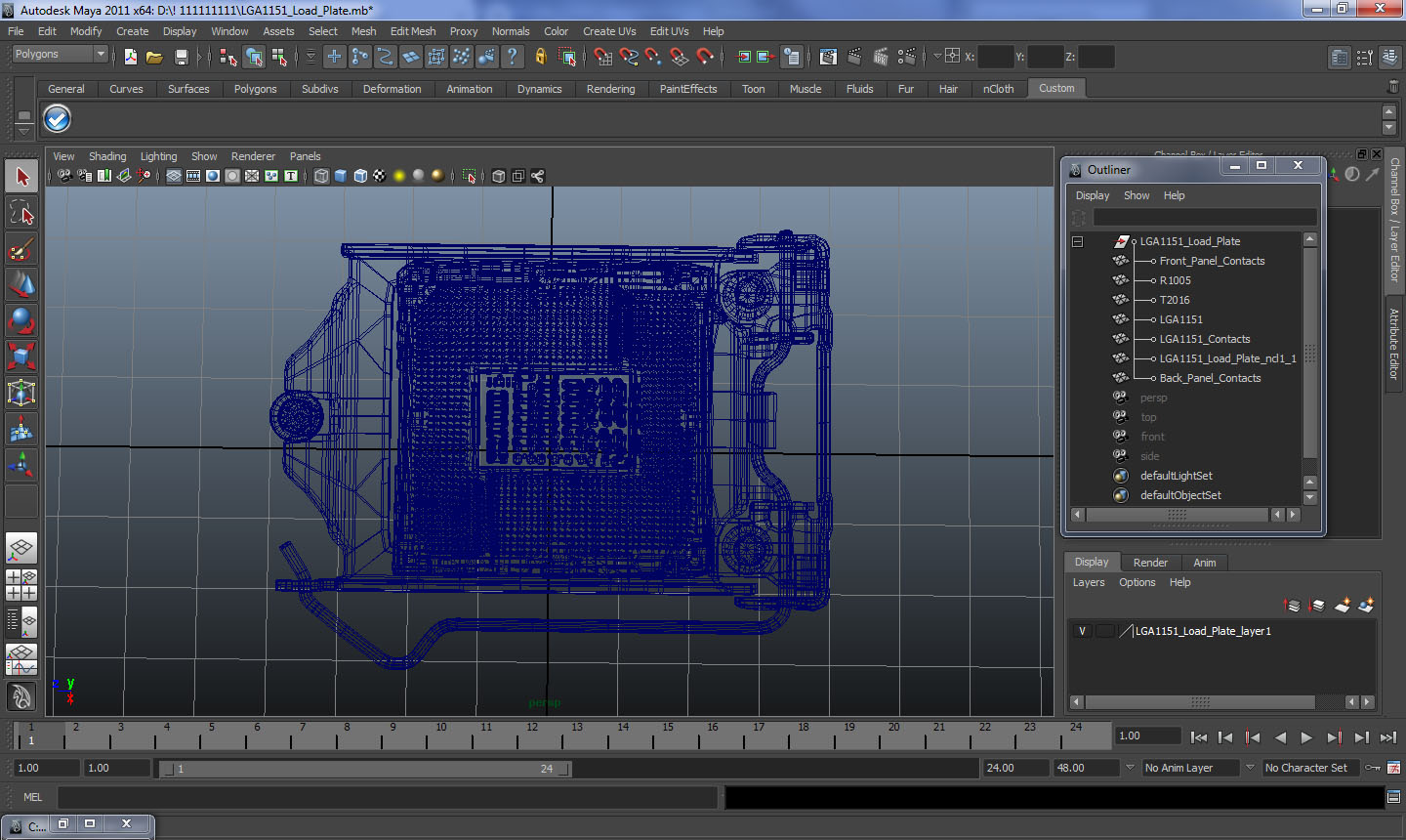 3D LGA1151 Load Plate model