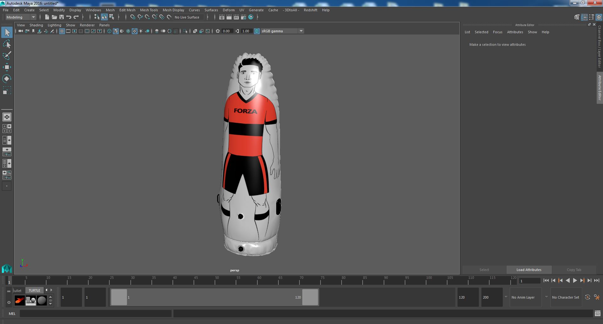 Soccer Training Mannequin Junior Red T-shirt 3D model