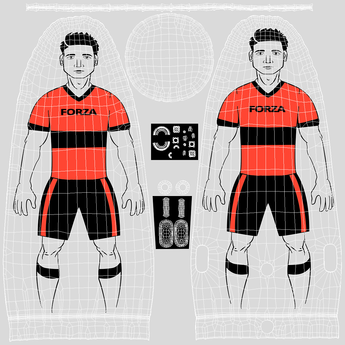 Soccer Training Mannequin Junior Red T-shirt 3D model