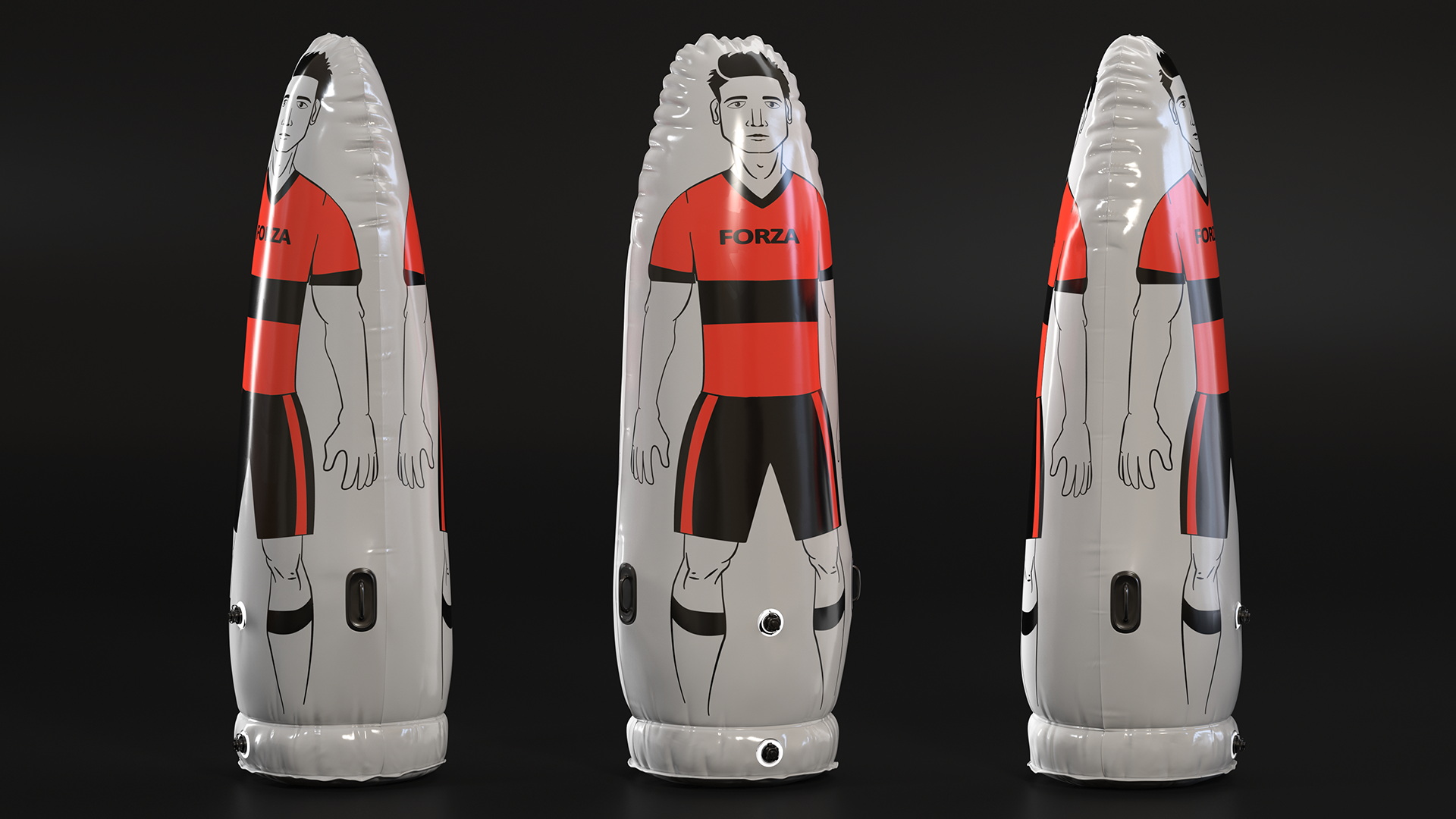 Soccer Training Mannequin Junior Red T-shirt 3D model