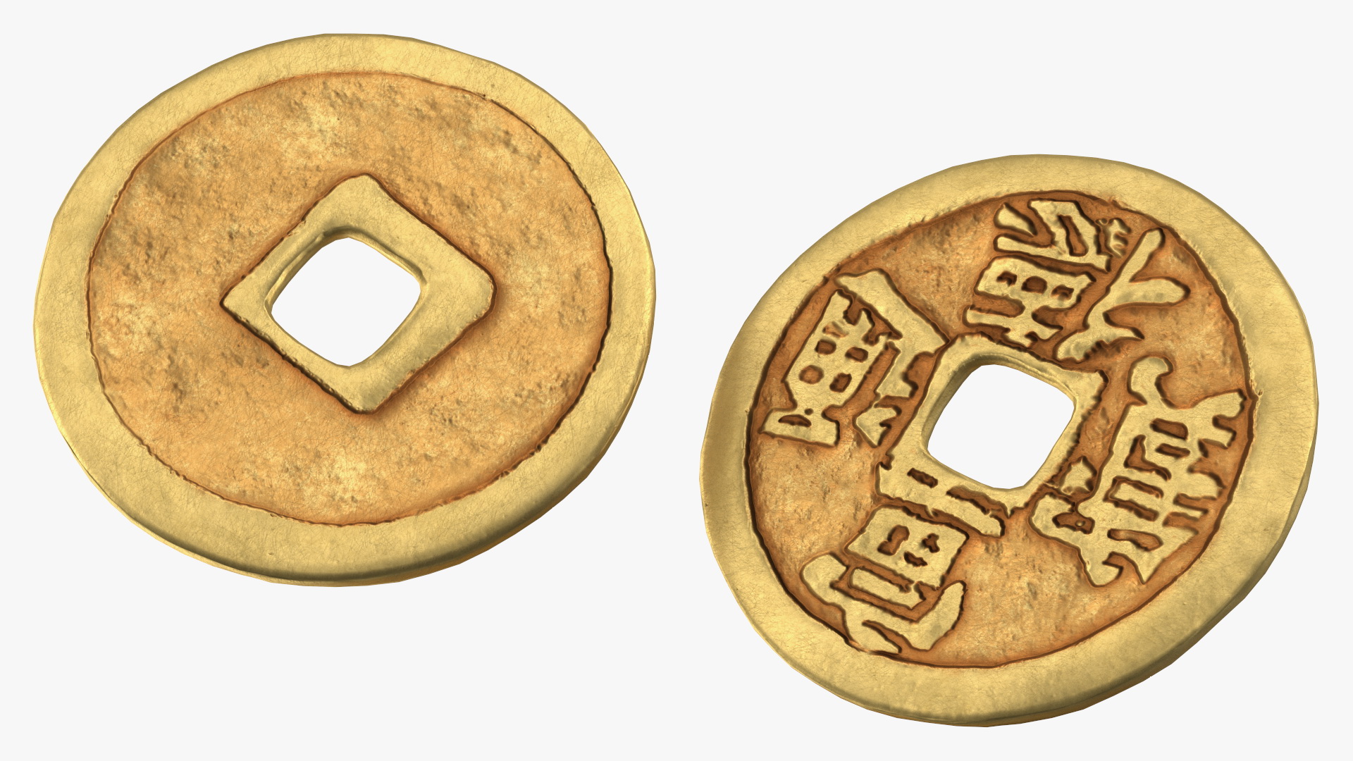 3D model Ancient Pot with Chinese Coins
