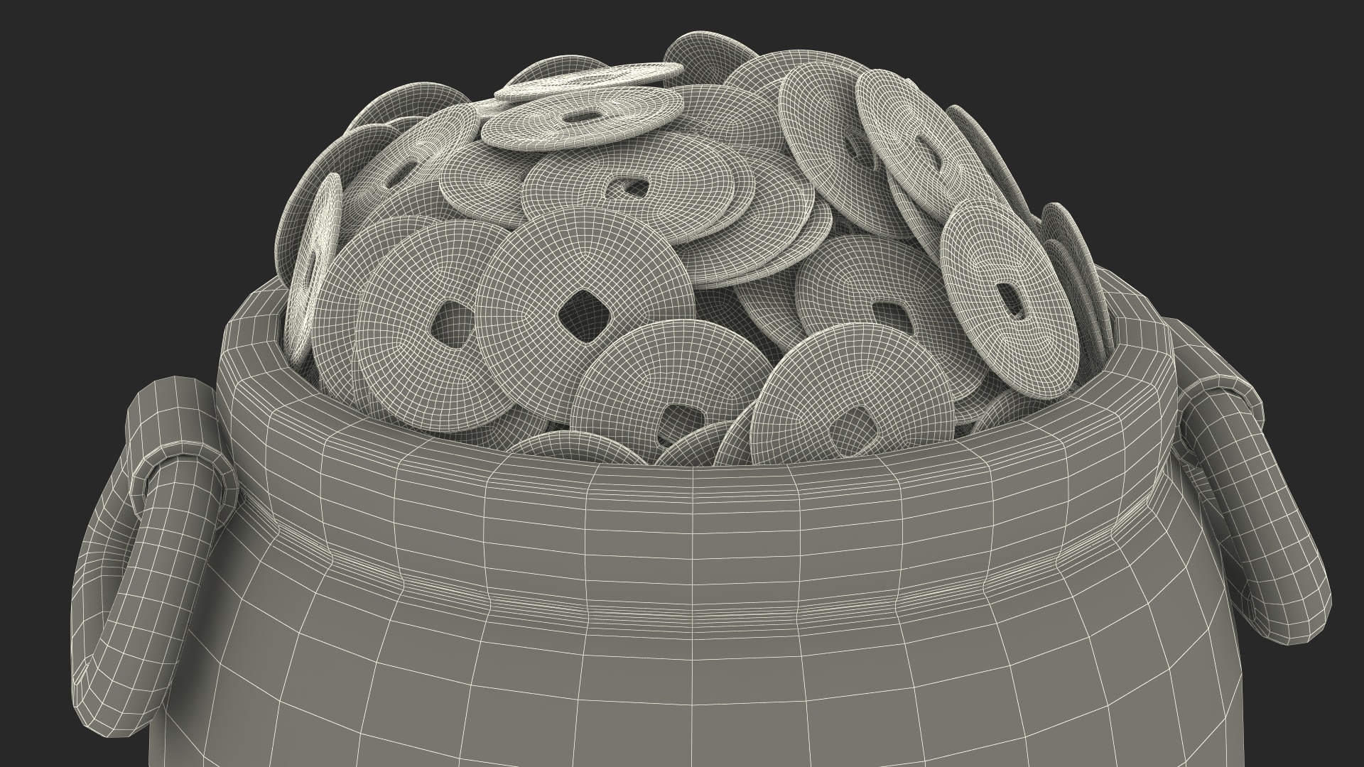 3D model Ancient Pot with Chinese Coins