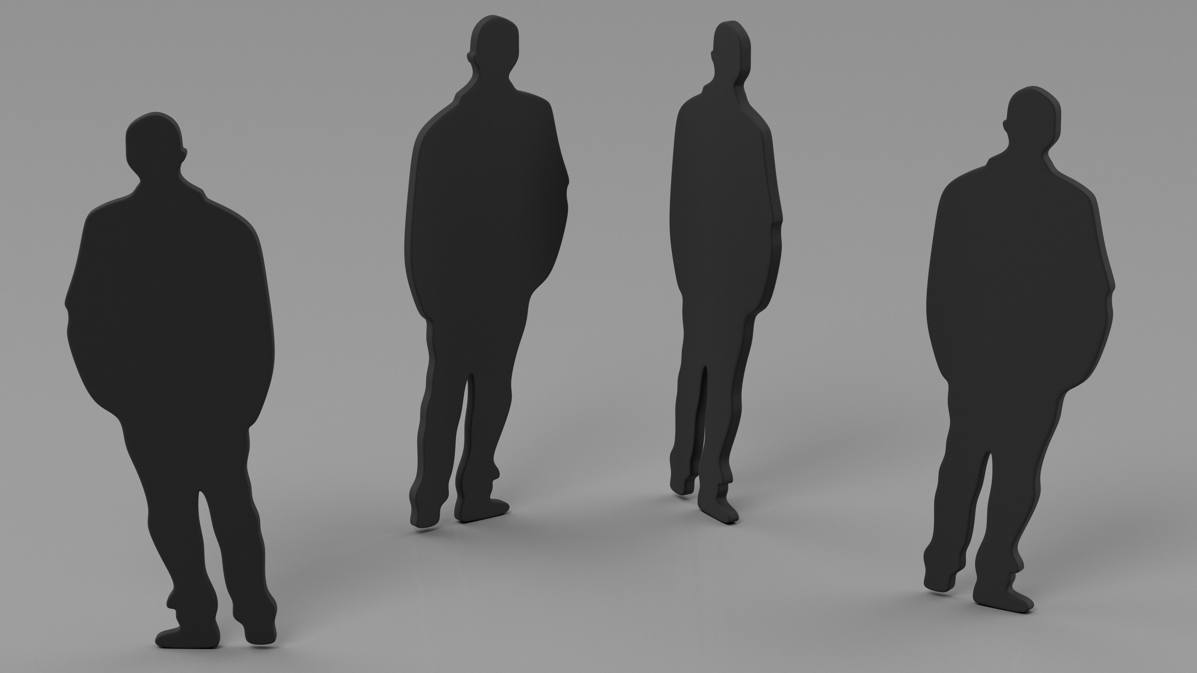 3D Standing Man Silhouette model