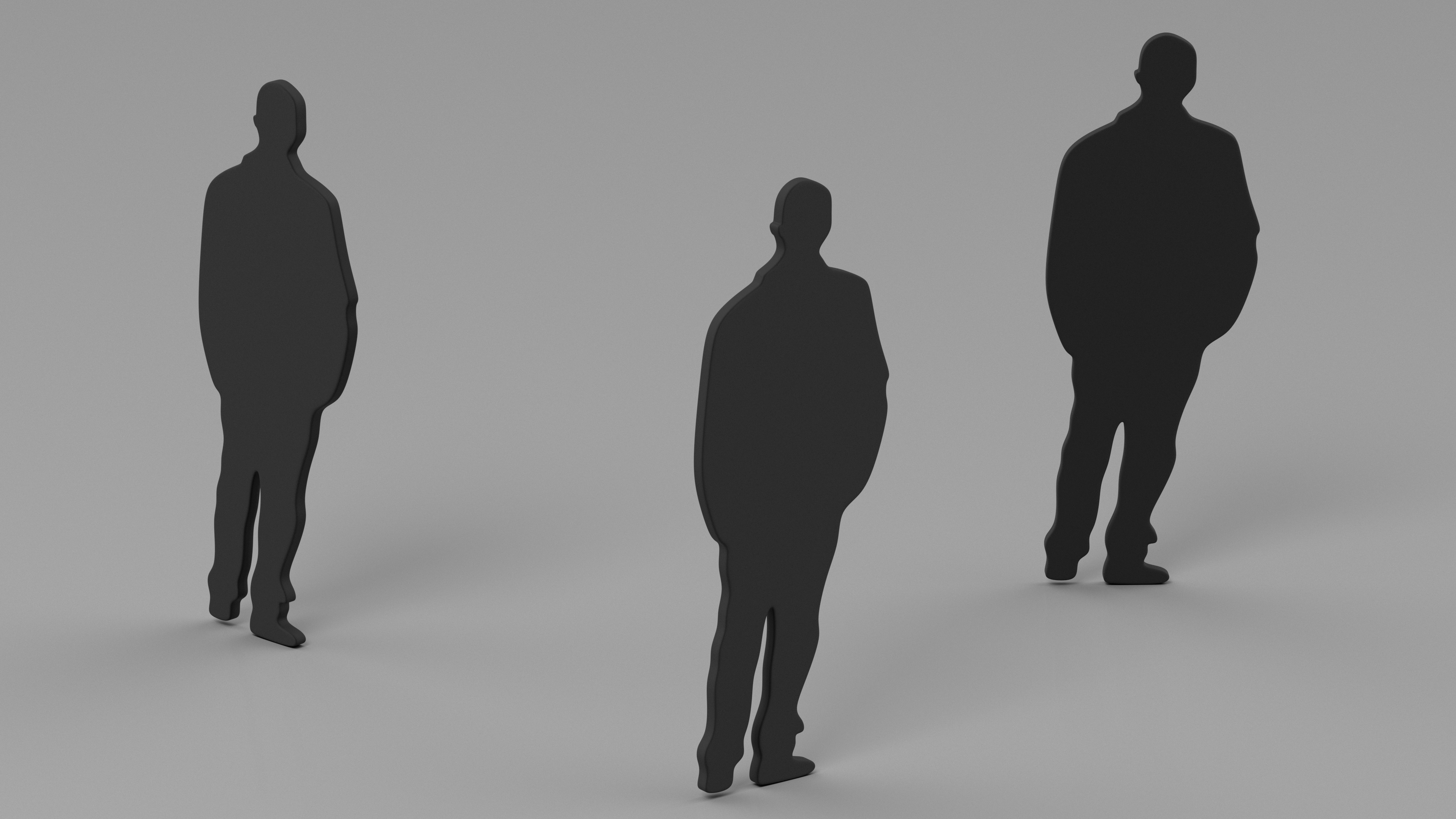 3D Standing Man Silhouette model