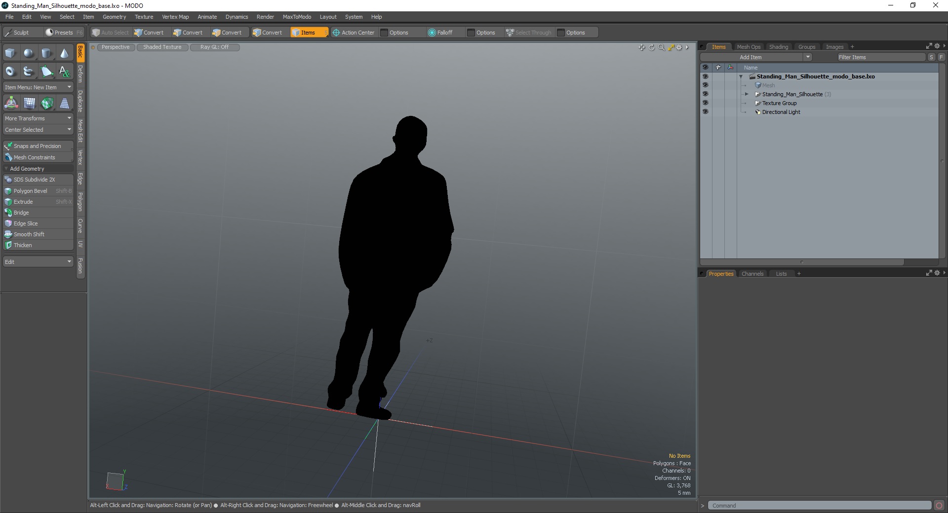 3D Standing Man Silhouette model