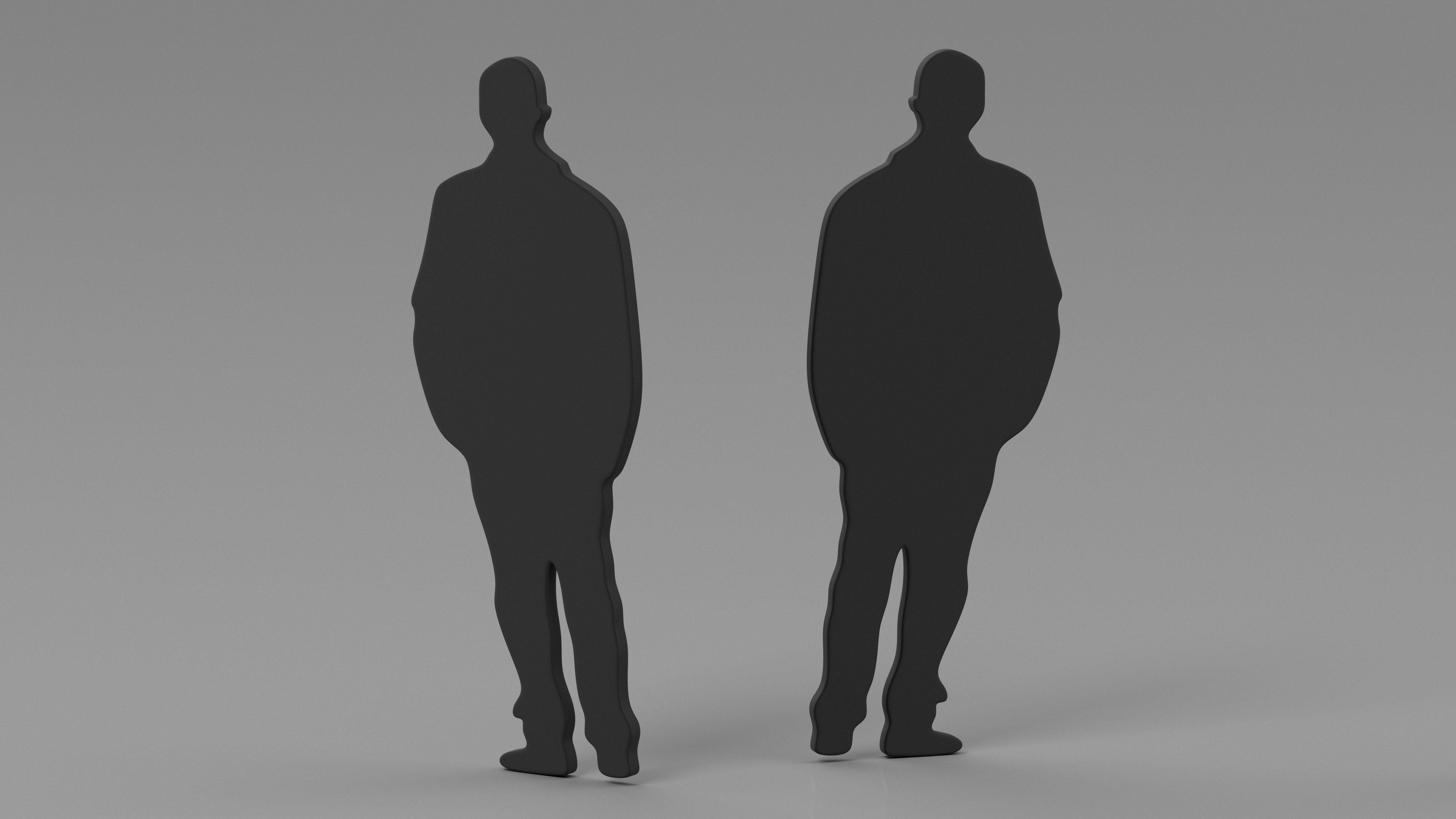 3D Standing Man Silhouette model