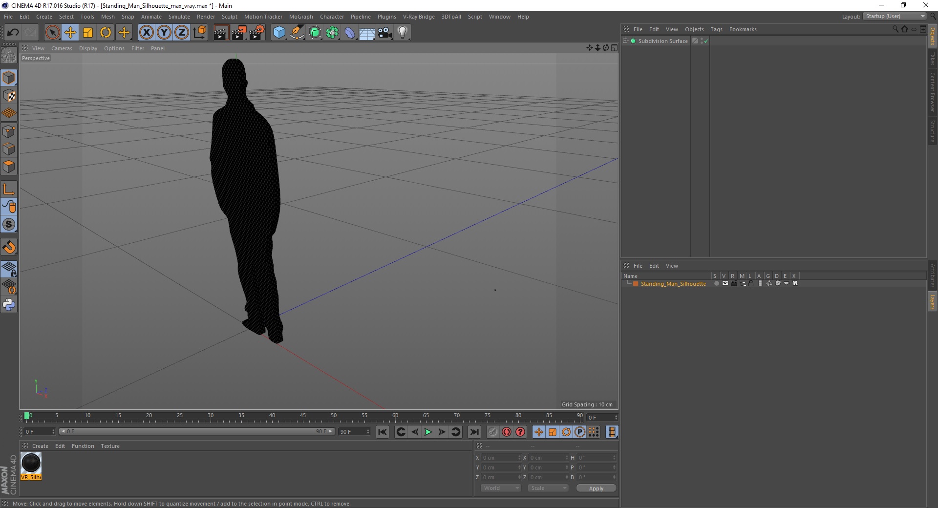 3D Standing Man Silhouette model