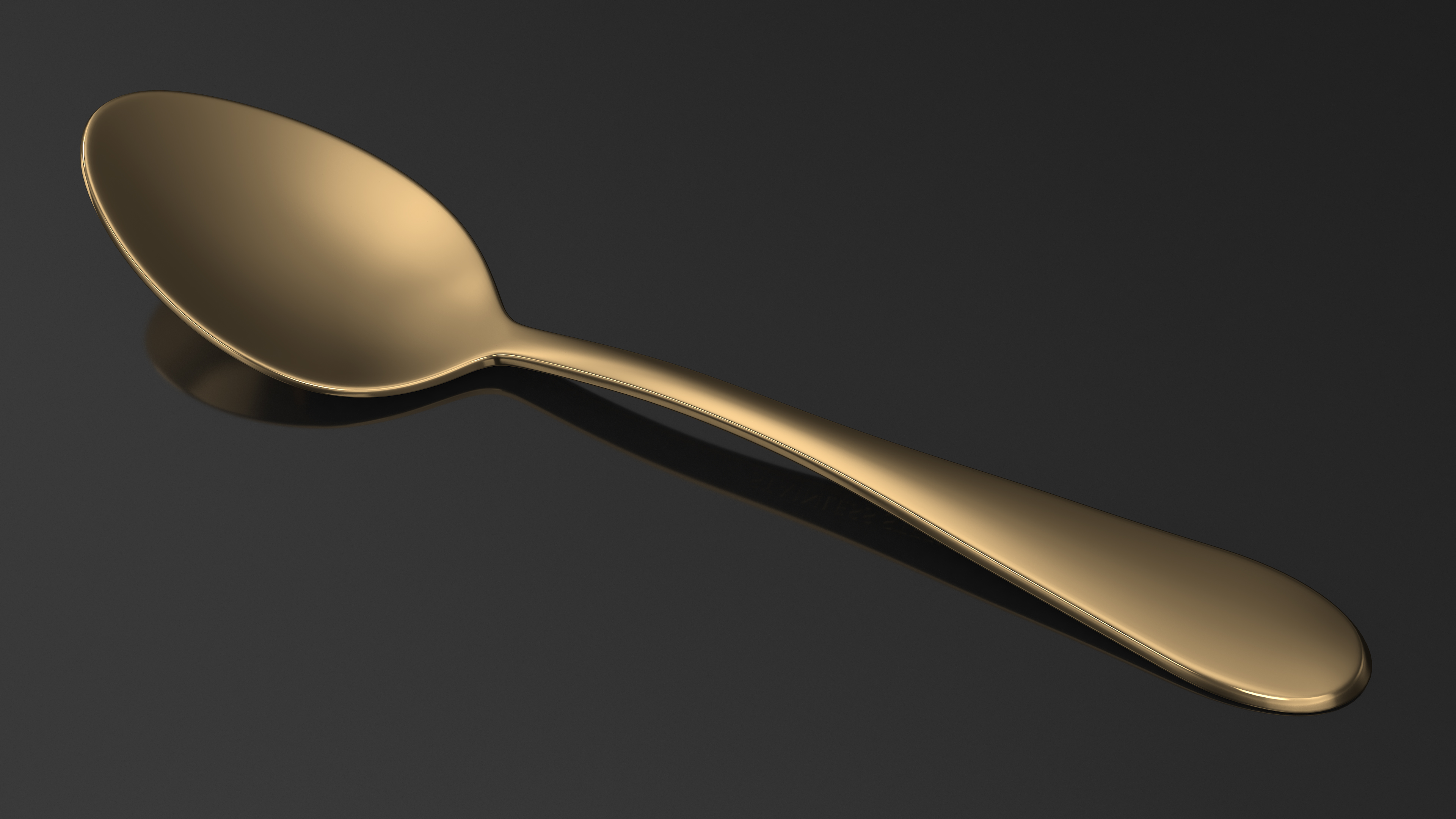 3D model Golden Dessert Spoon