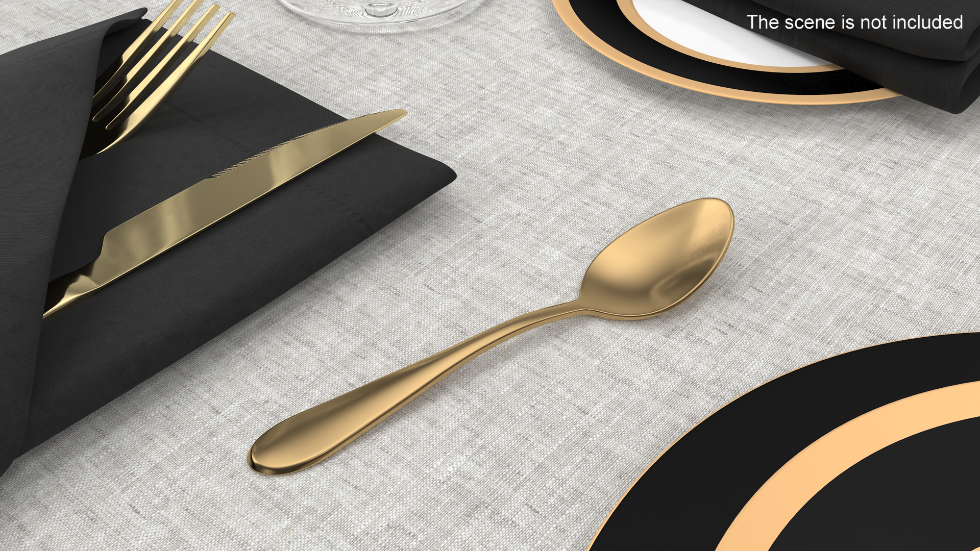 3D model Golden Dessert Spoon