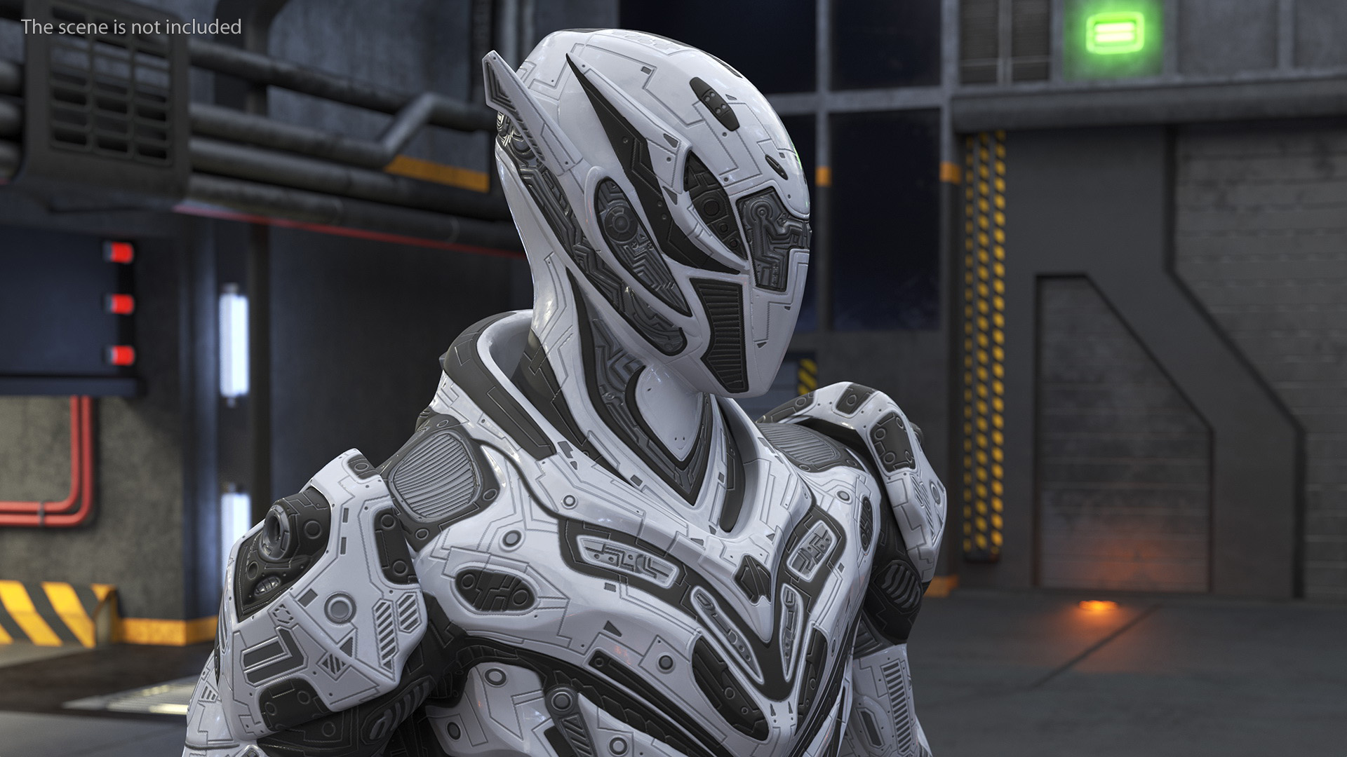 3D Sci-Fi Combat Robot Character with Weapon