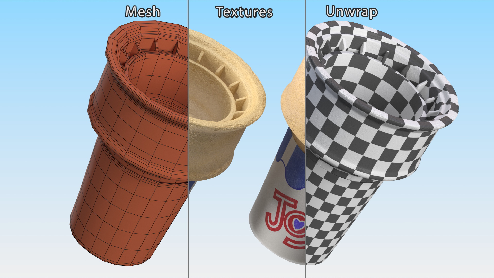 JOY 40 Flat Bottom Jacketed Cake Cone 3D