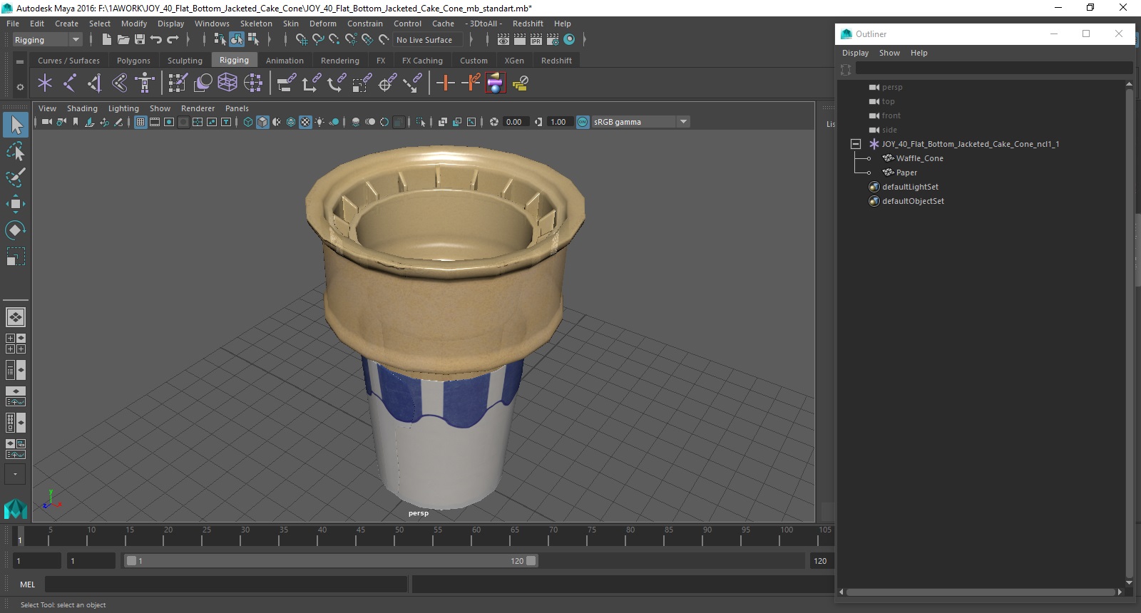 JOY 40 Flat Bottom Jacketed Cake Cone 3D